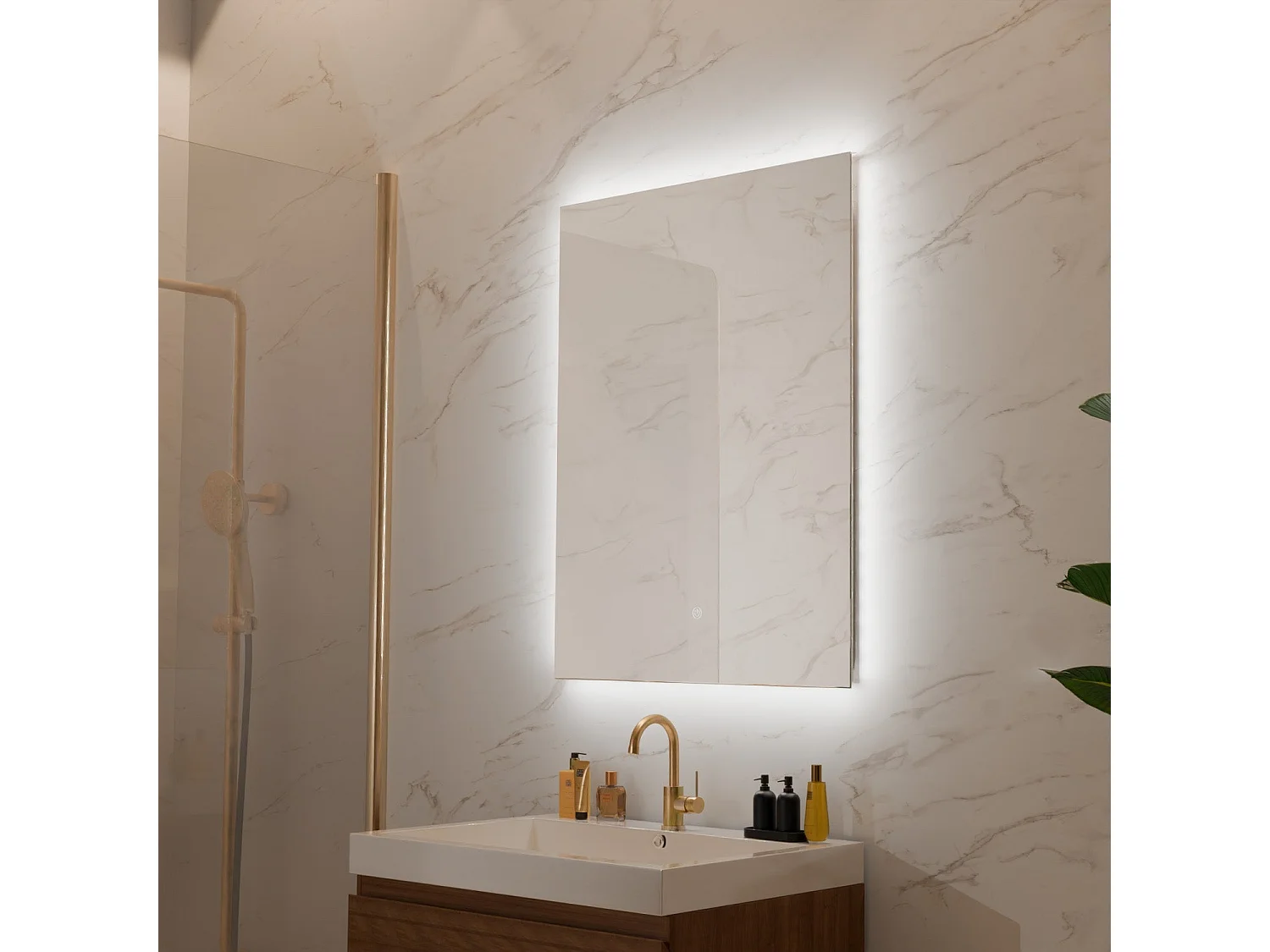 Miroir salle de bain LOMAZOO Cannes avec LED 60 x 80 cm