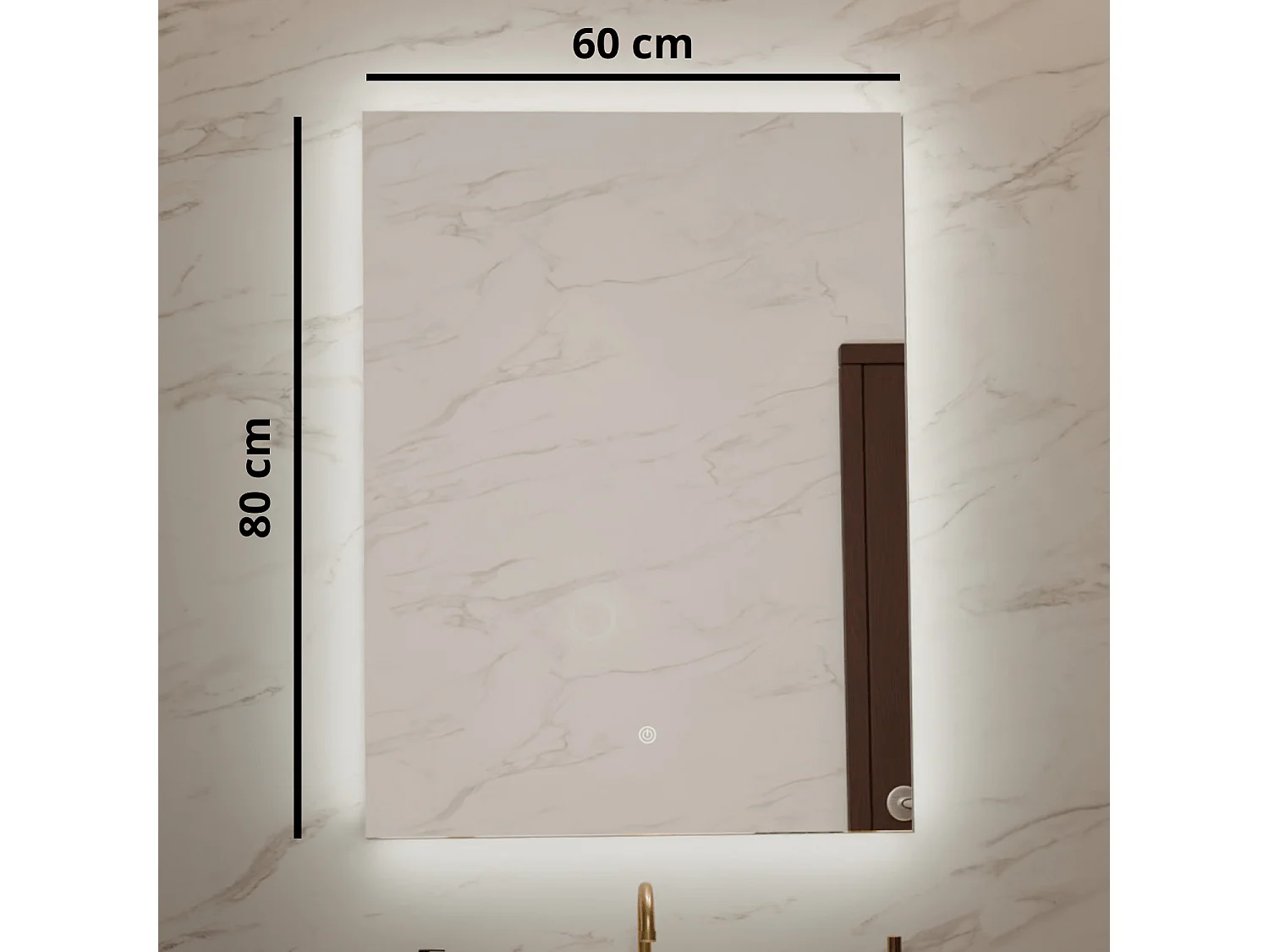 Miroir salle de bain LOMAZOO Cannes avec LED 60 x 80 cm