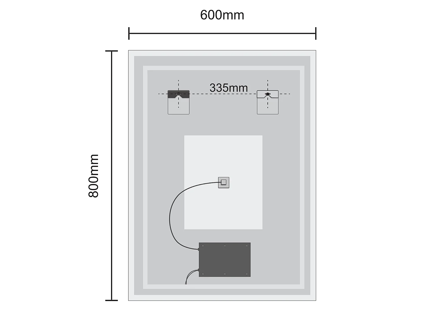 Miroir salle de bain LOMAZOO Cannes avec LED 60 x 80 cm