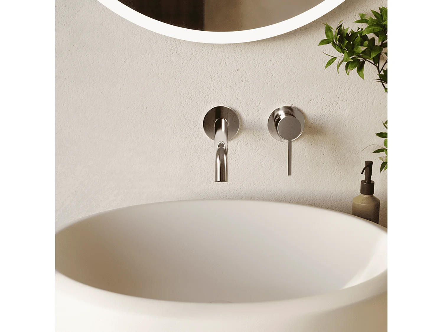 LOMAZOO Robinet Mitigeur De Lavabo Mural Encastré - Chrome - Kepler