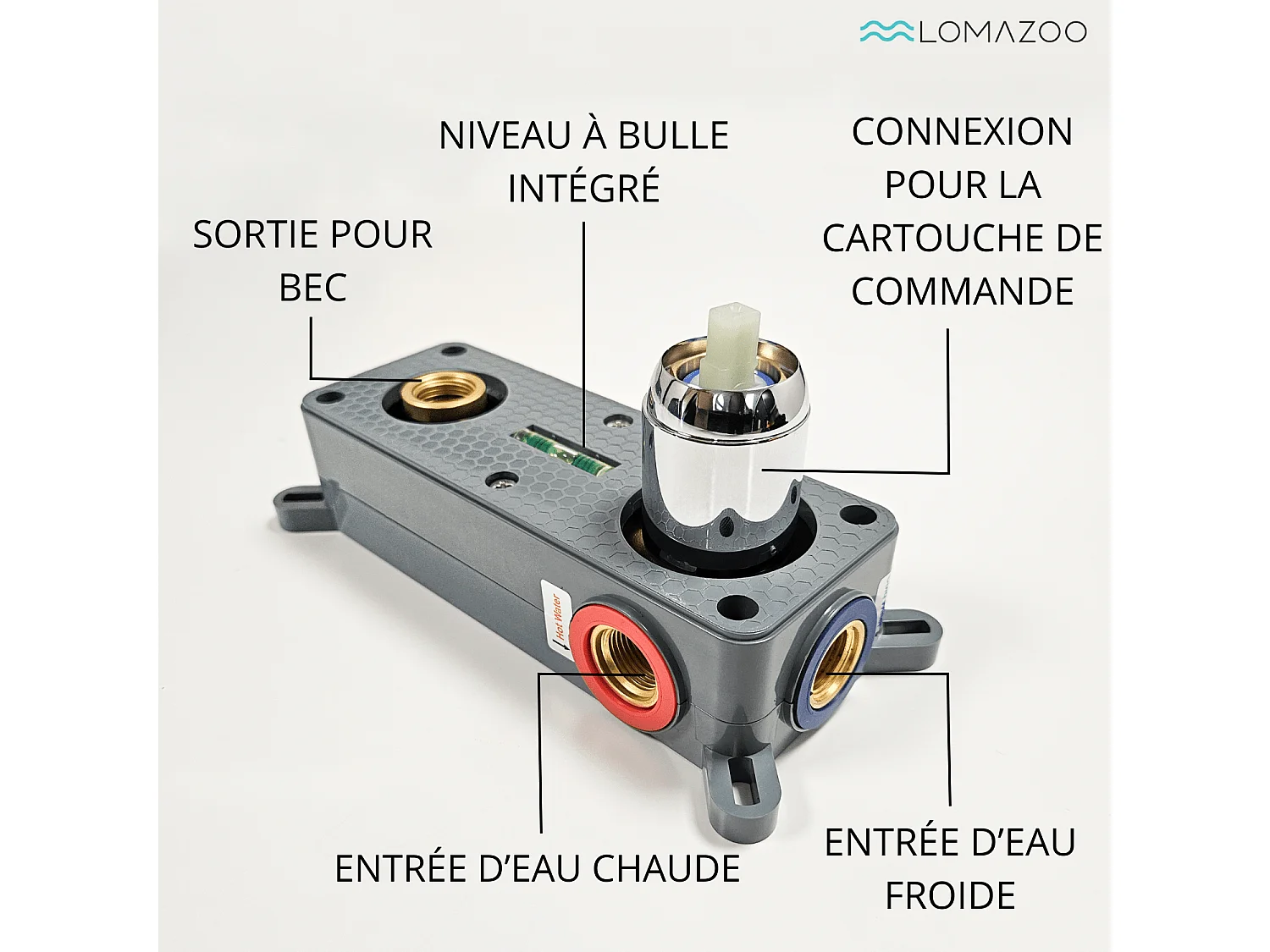 LOMAZOO Robinet Mitigeur De Lavabo Mural Encastré - Chrome - Kepler