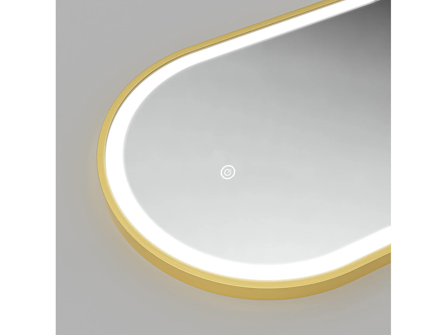 Miroir salle de bain lumineux LED LOMAZOO Berlin 40x70 cm ovale doré
