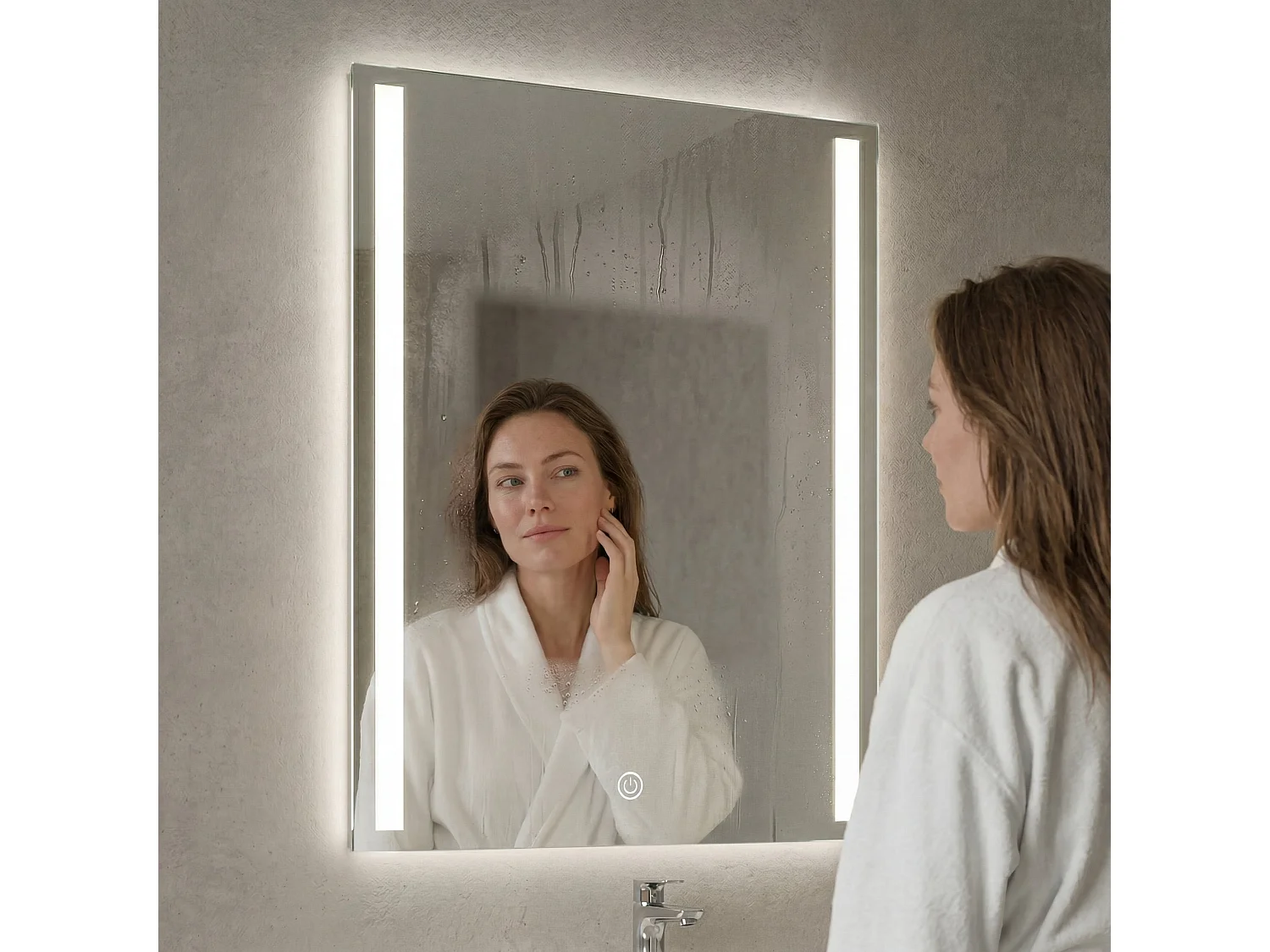 Miroir salle de bain LOMAZOO Phoenix avec LED 80 x 60 cm
