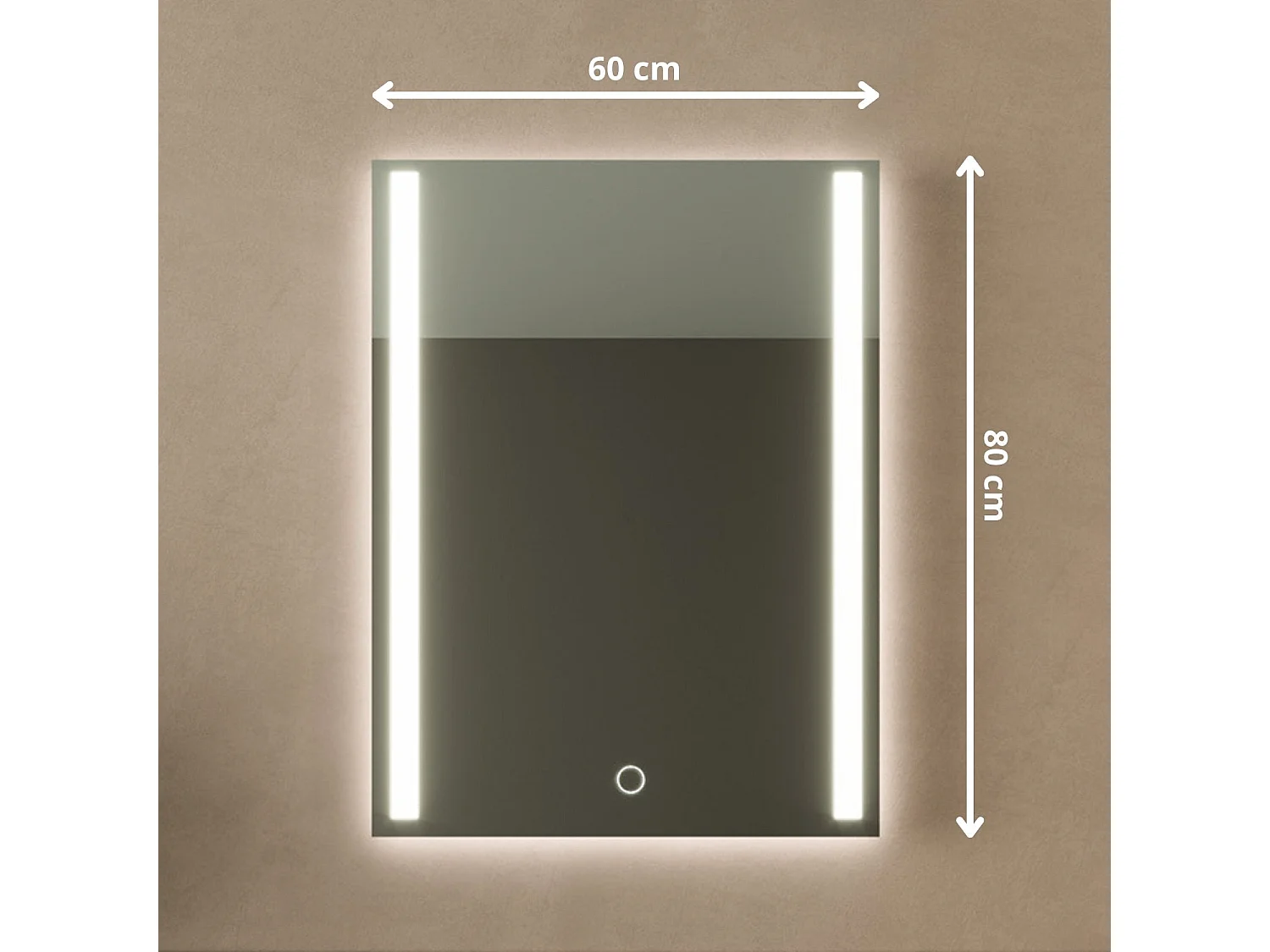 Miroir salle de bain LOMAZOO Phoenix avec LED 80 x 60 cm