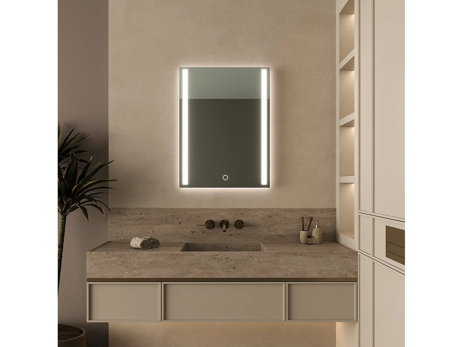 Miroir salle de bain LOMAZOO Phoenix avec LED 80 x 60 cm