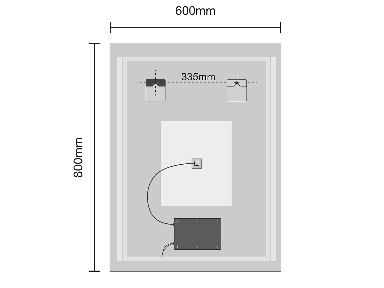 Miroir salle de bain LOMAZOO Phoenix avec LED 80 x 60 cm