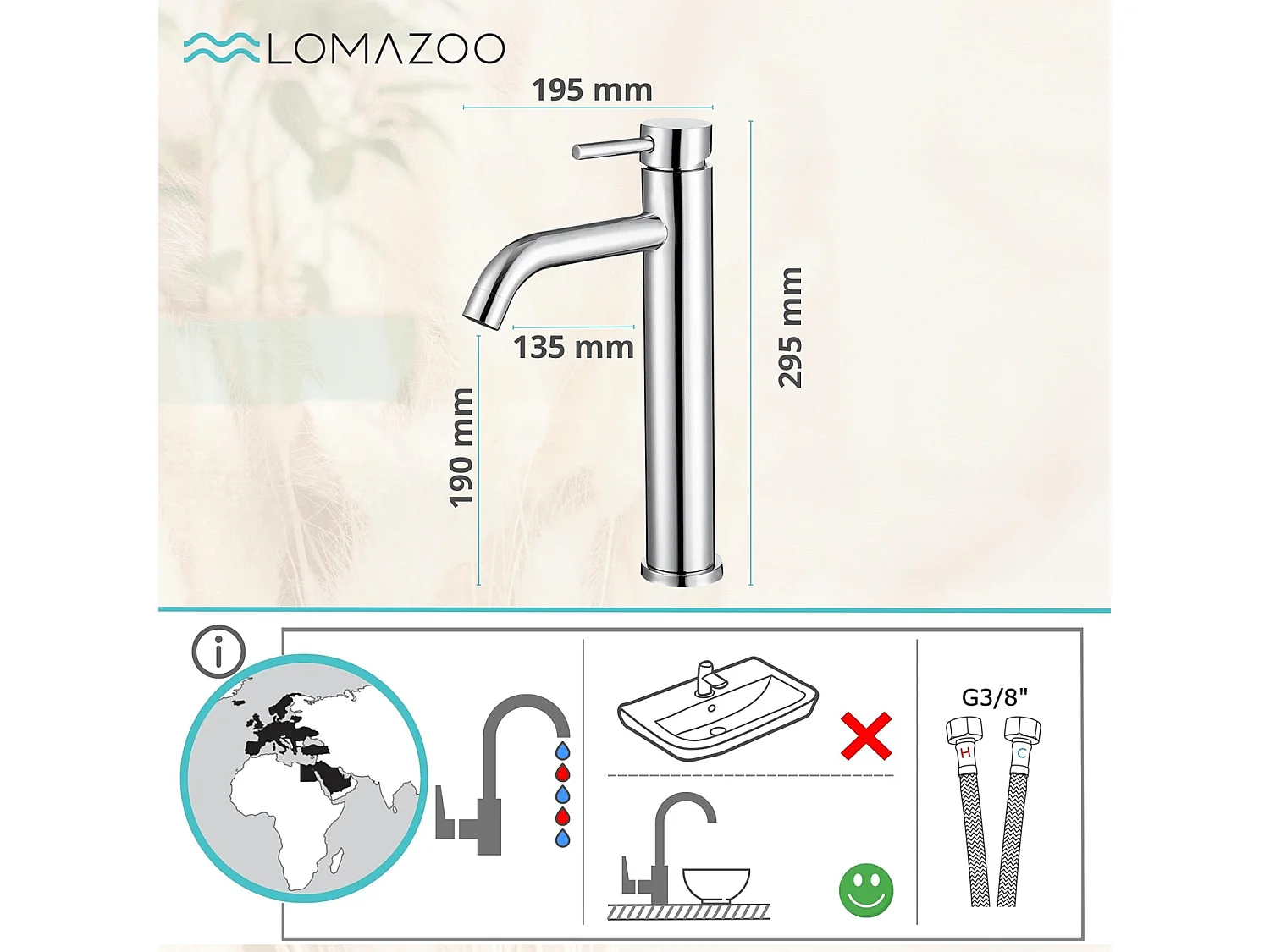 Mitigeur de lavabo LOMAZOO chromé Nemesis