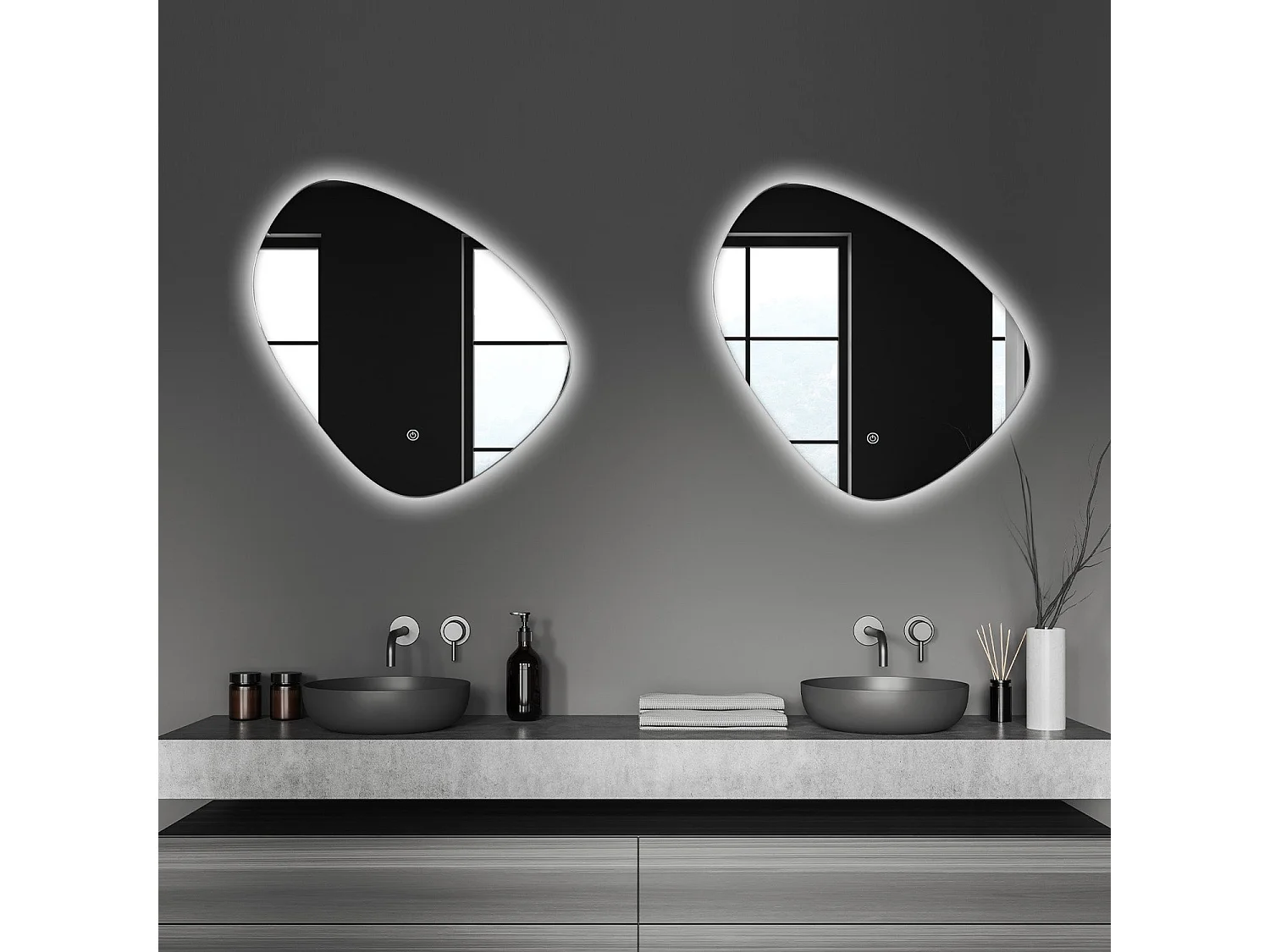 Miroir salle de bain LOMAZOO Geneva avec LED 60 cm ovale