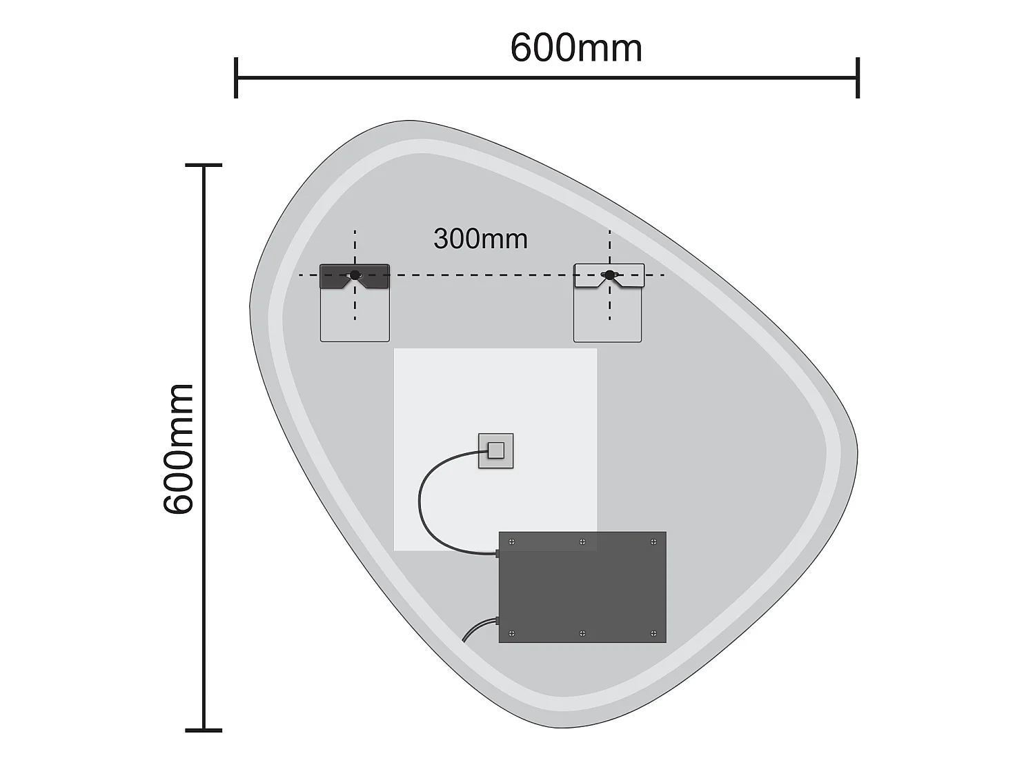 Miroir salle de bain LOMAZOO Geneva avec LED 60 cm ovale