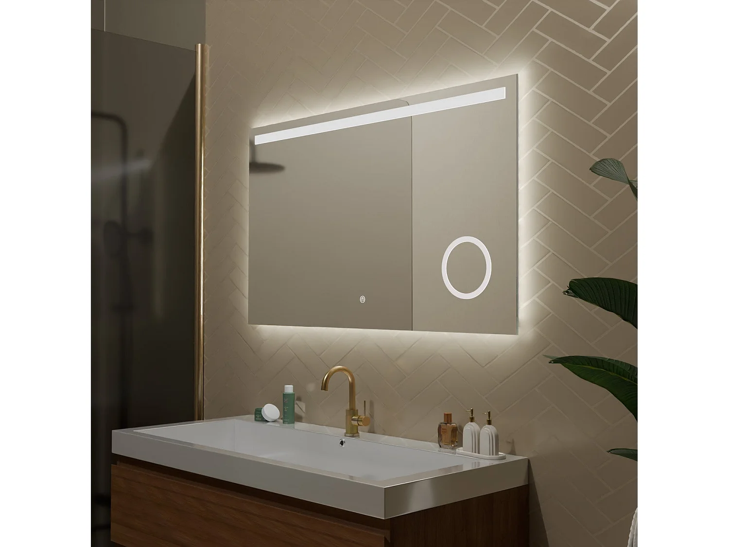 Miroir salle de bain LOMAZOO Riviera avec LED 100 x 60 cm