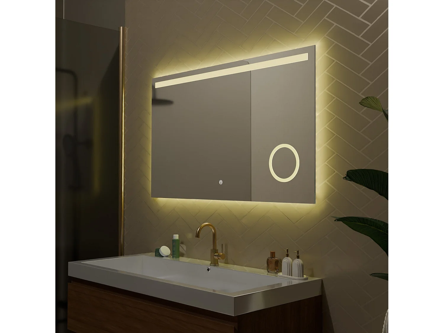 Miroir salle de bain LOMAZOO Riviera avec LED 100 x 60 cm