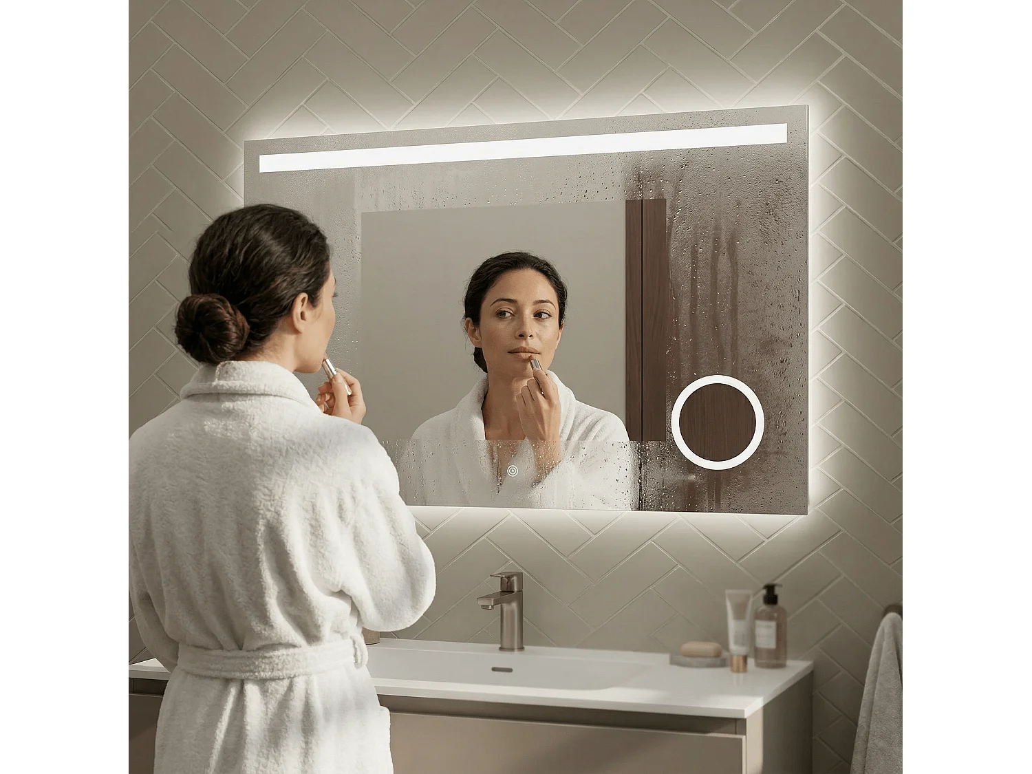 Miroir salle de bain LOMAZOO Riviera avec LED 100 x 60 cm