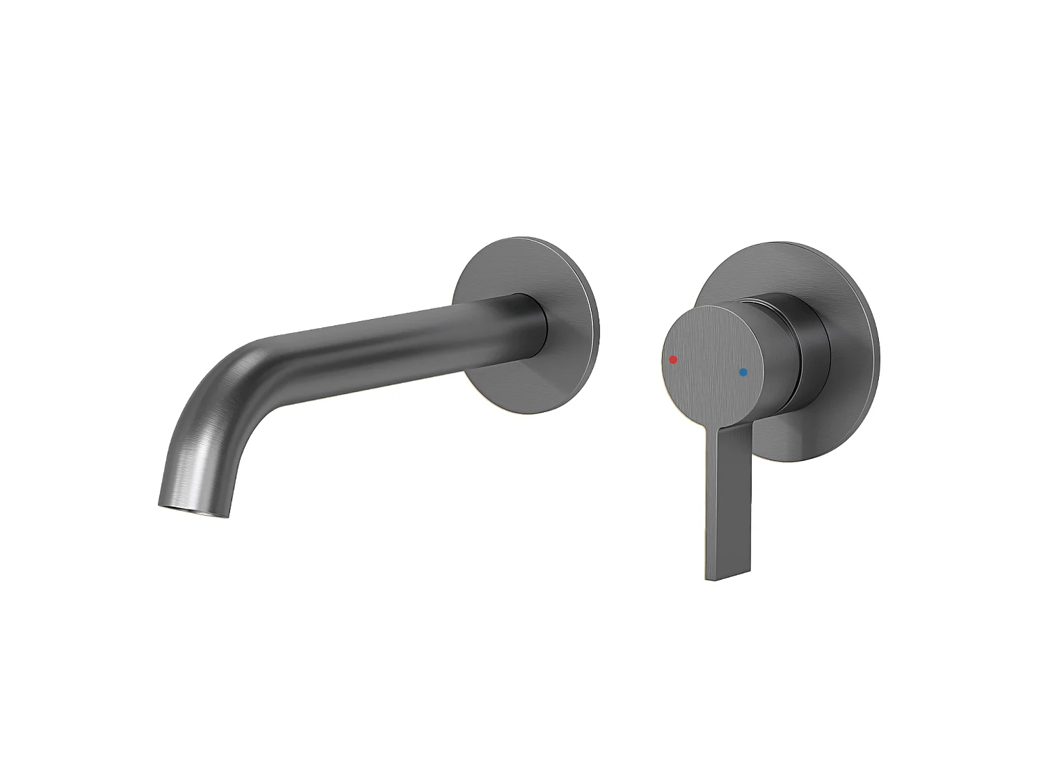 LOMAZOO Robinet Mitigeur De Lavabo Mural Encastré - Gris Gun Metal - Gaia