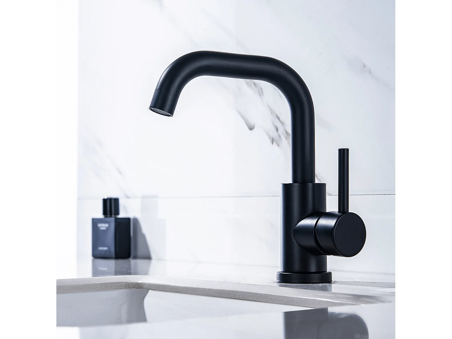 Mitigeur de lavabo LOMAZOO noir Pollux