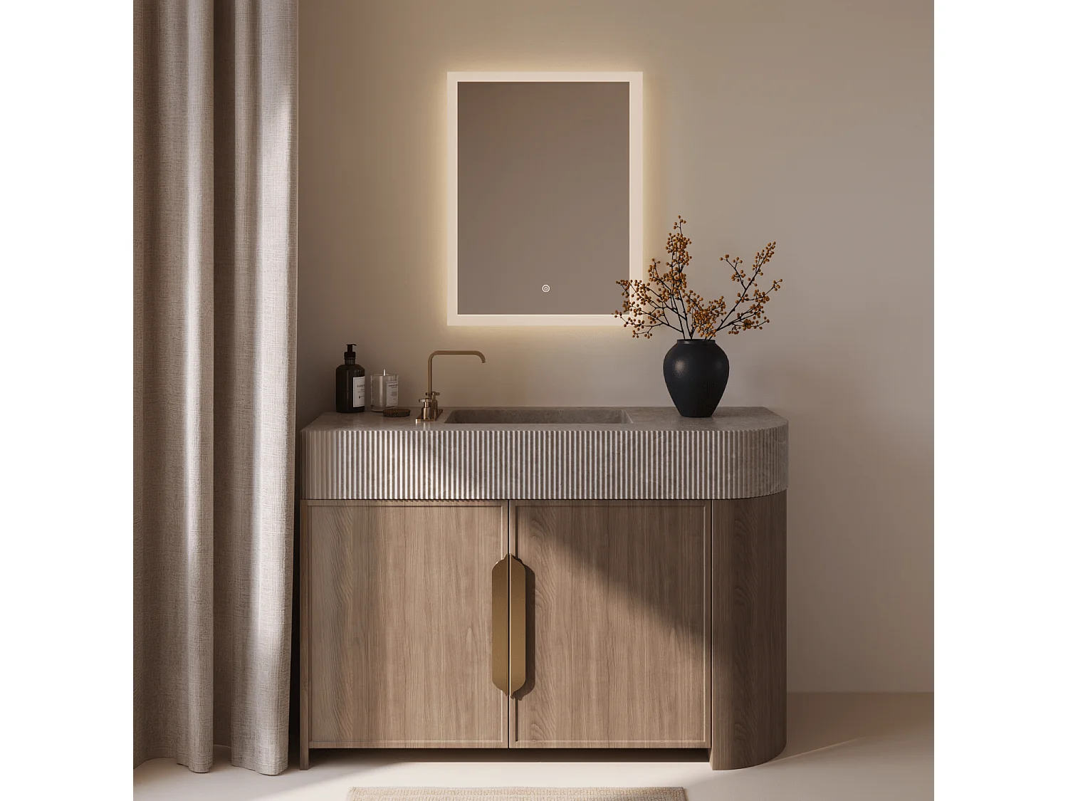 Miroir salle de bain LOMAZOO Orlando  avec LED 60 x 80 cm