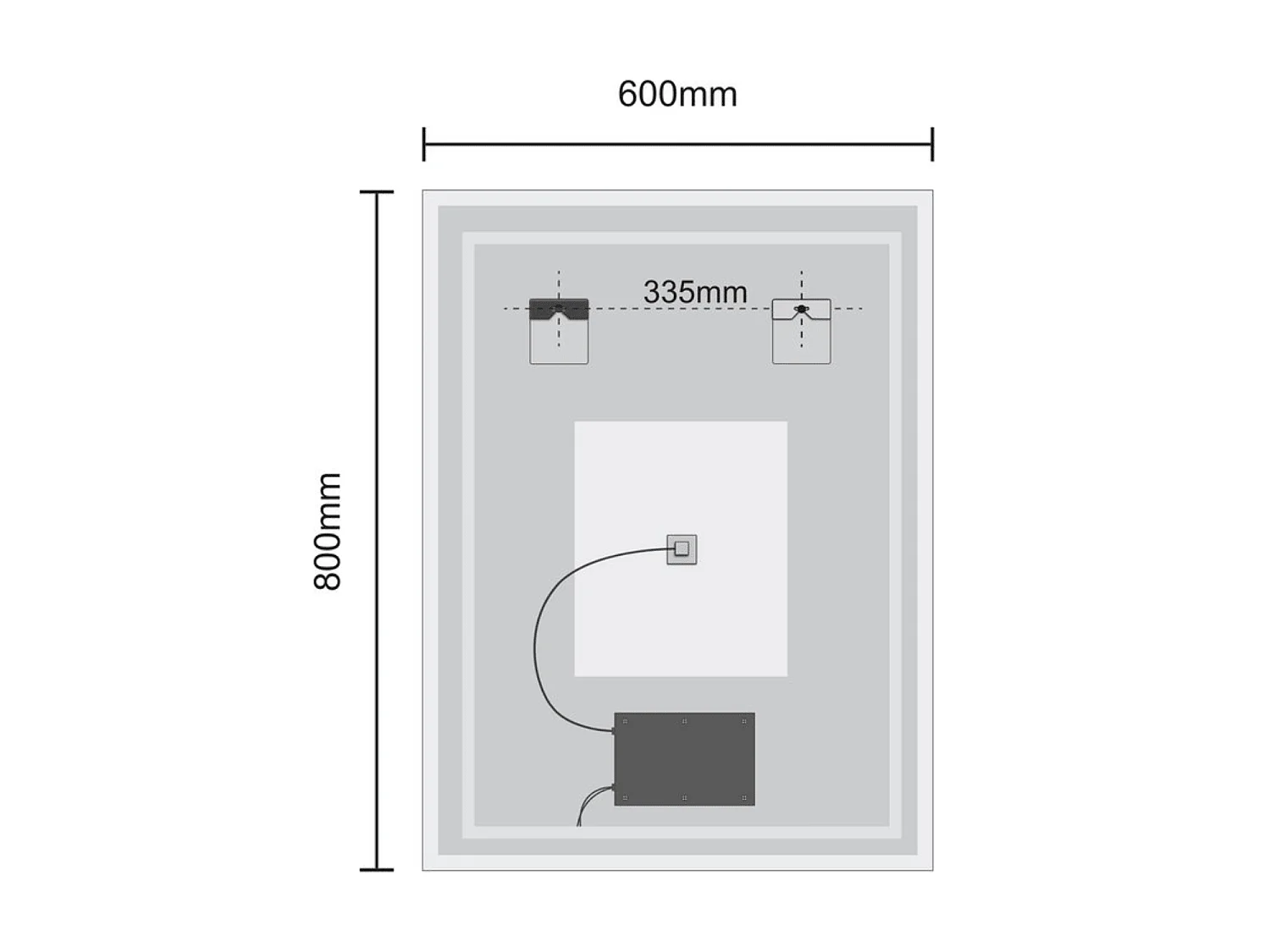 Miroir salle de bain LOMAZOO Orlando  avec LED 60 x 80 cm