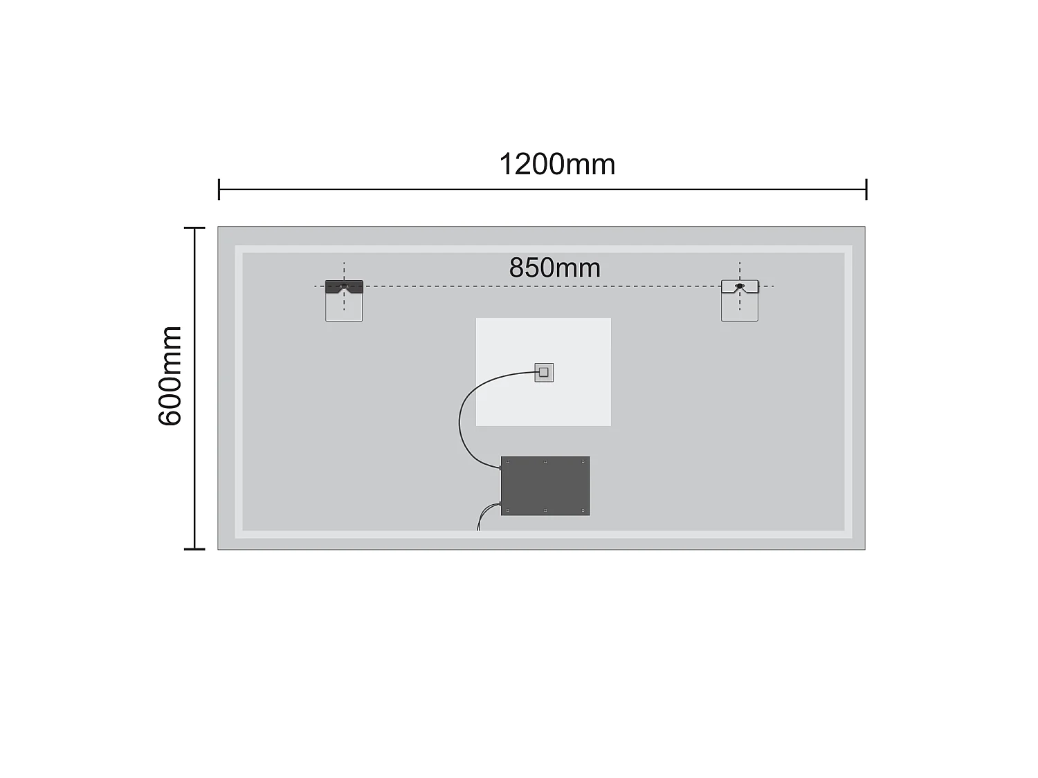 Miroir salle de bain LOMAZOO Memphis avec LED 120 x 60 cm