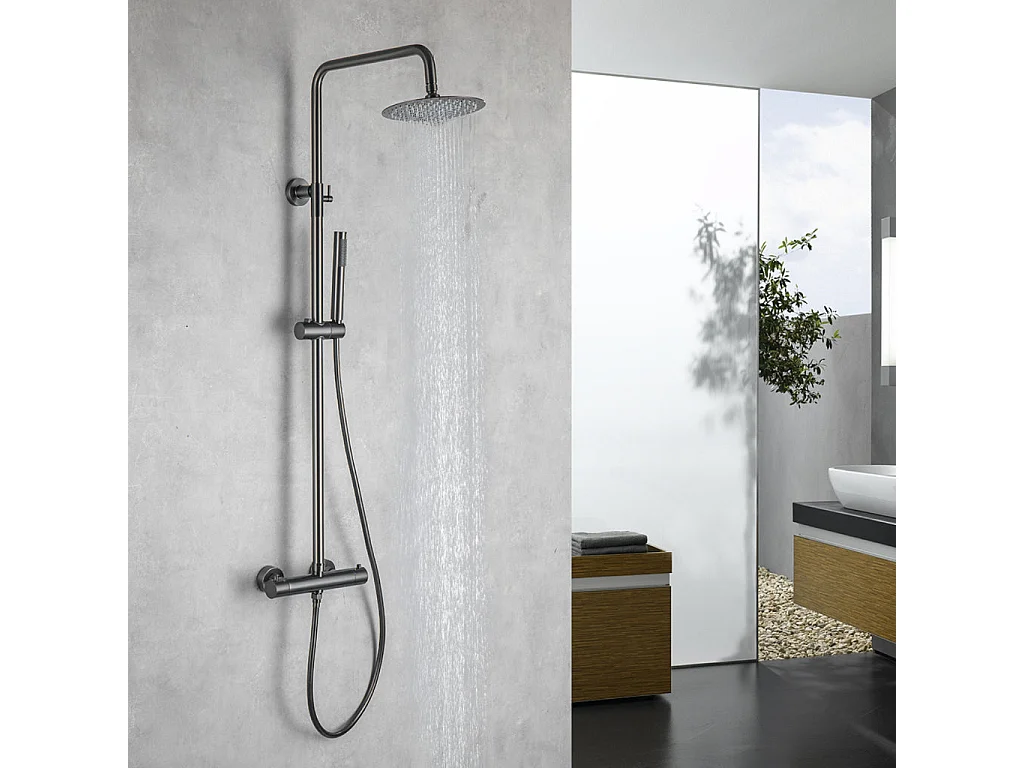 Colonne de douche avec mitigeur thermostatique LOMAZOO Lynn antracite
