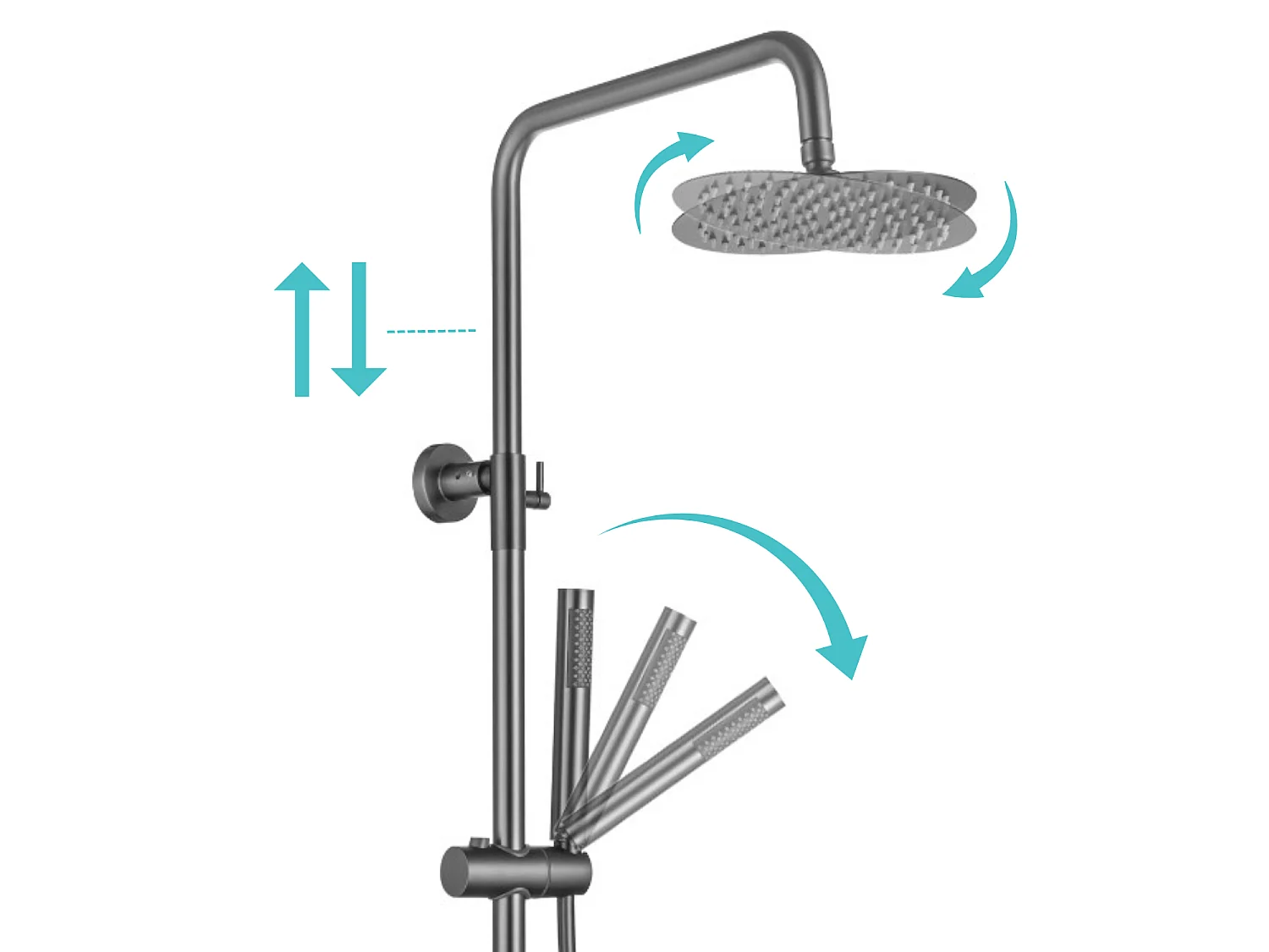 Colonne de douche avec mitigeur thermostatique LOMAZOO Lynn antracite