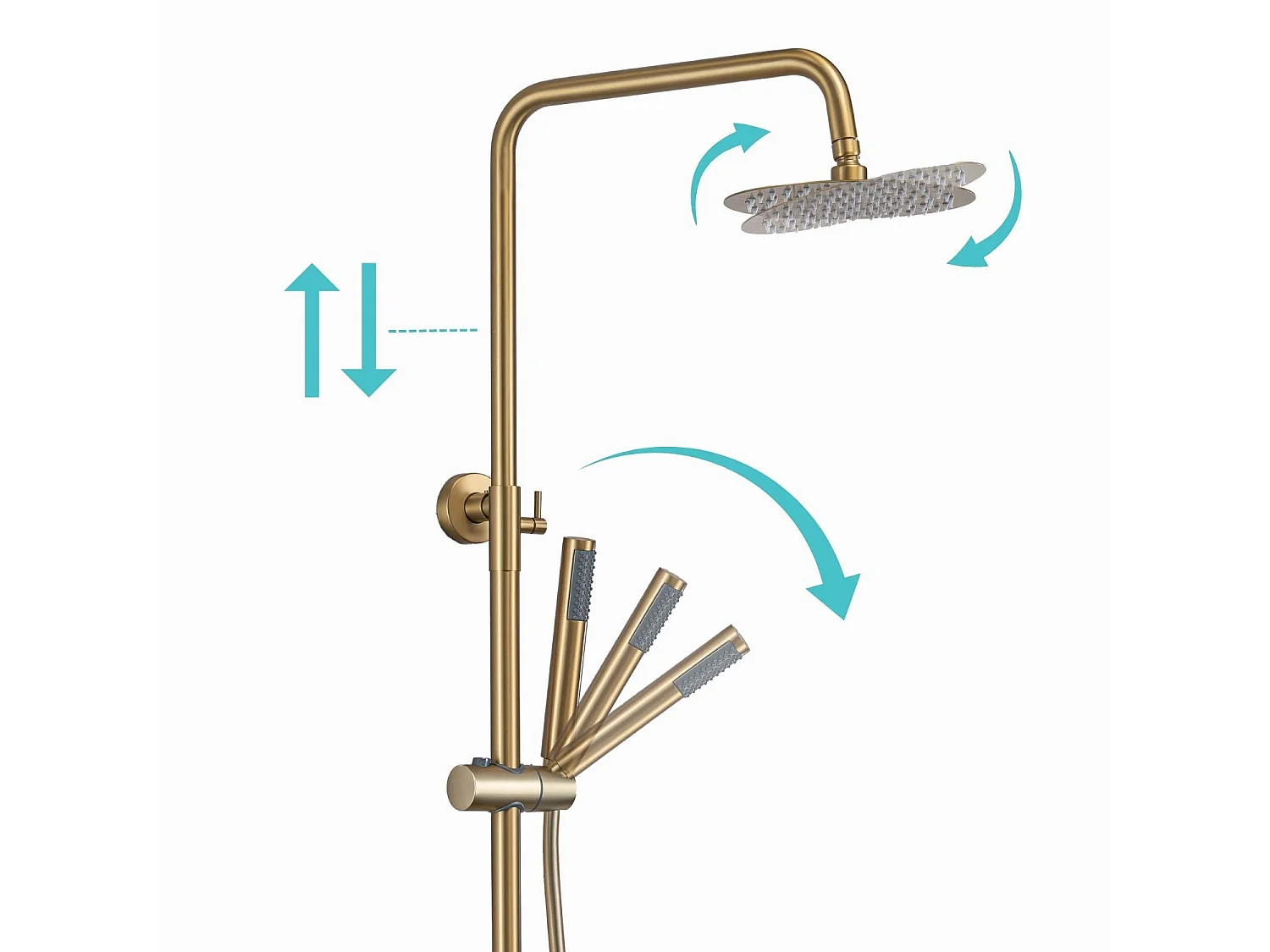 Colonne de douche avec mitigeur thermostatique LOMAZOO Orléan doré