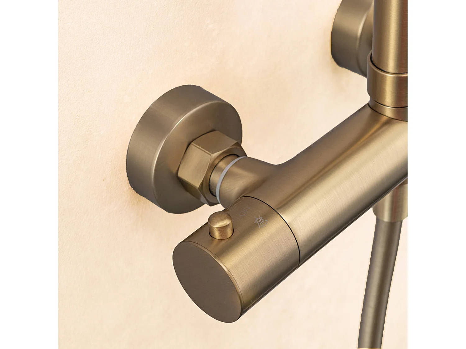 Colonne de douche avec mitigeur thermostatique LOMAZOO Orléan doré