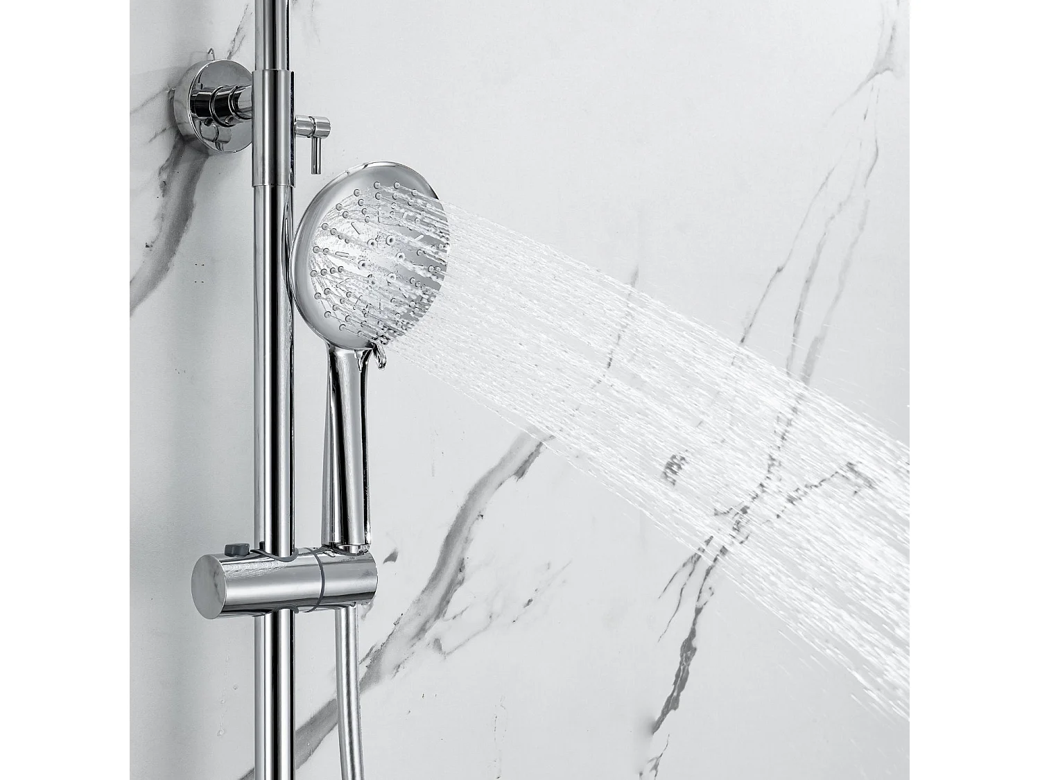 Colonne de douche avec mitigeur thermostatique LOMAZOO  Ariël Chromé