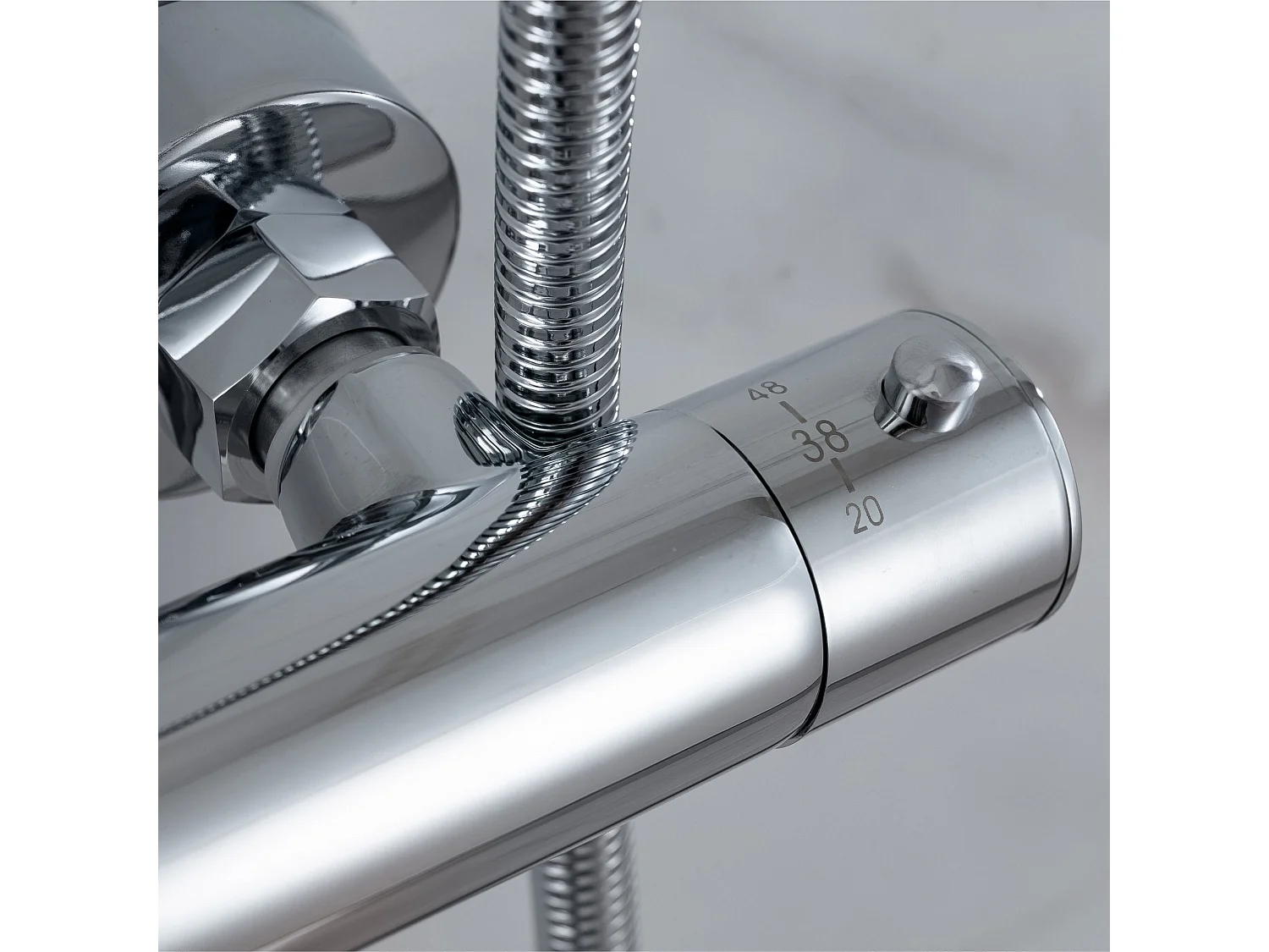Colonne de douche avec mitigeur thermostatique LOMAZOO  Ariël Chromé