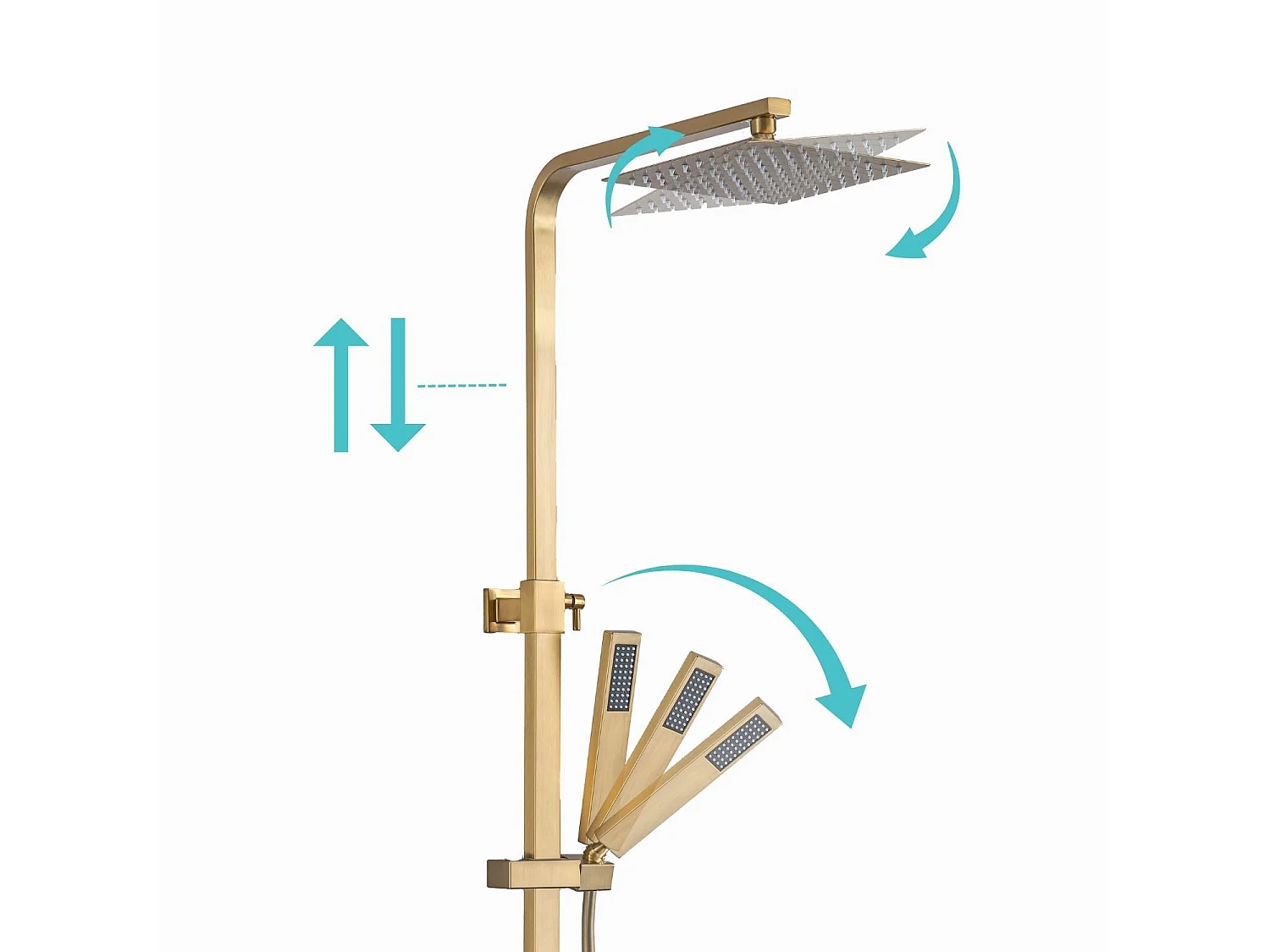 Colonne de douche avec mitigeur thermostatique LOMAZOO Estrella doré