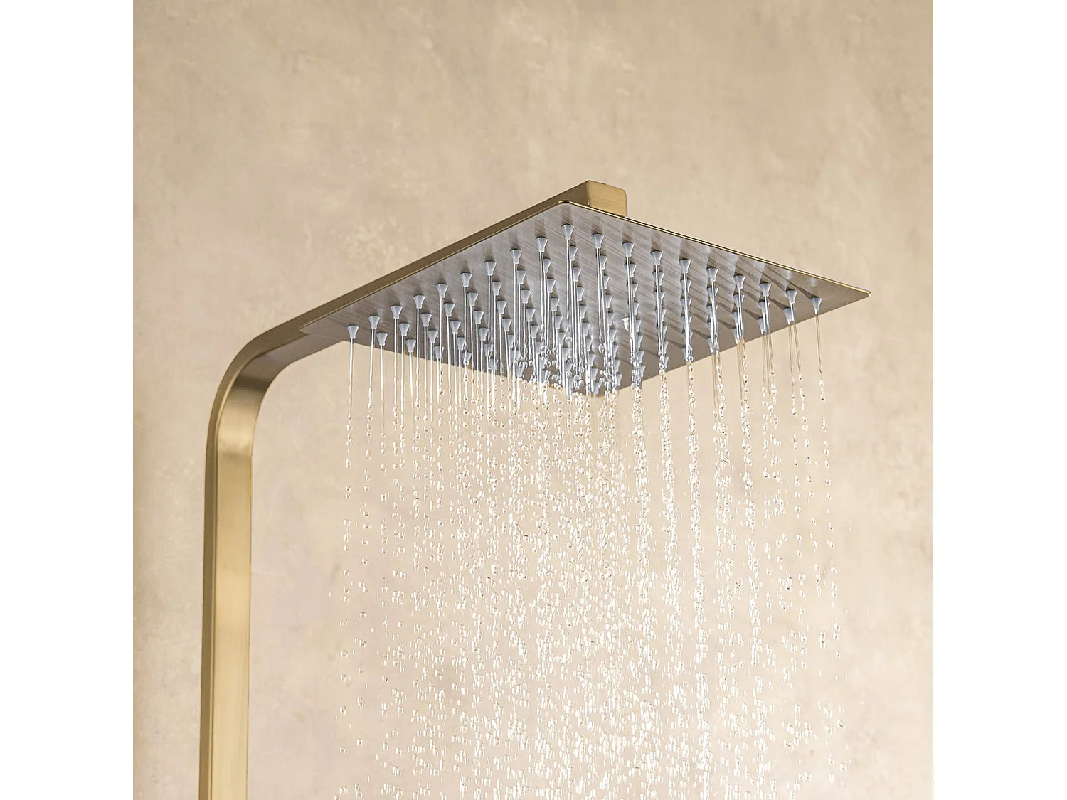 Colonne de douche avec mitigeur thermostatique LOMAZOO Estrella doré