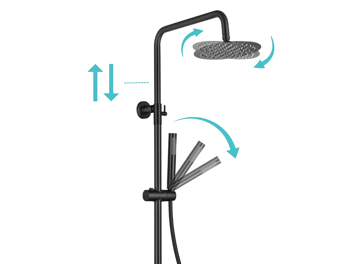 Colonne de douche avec mitigeur thermostatique LOMAZOO Pandora noir
