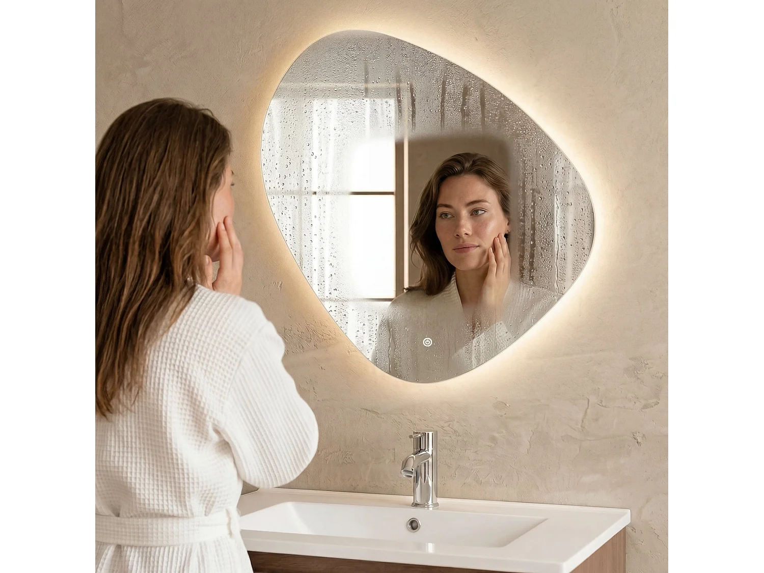 Miroir salle de bain LOMAZOO Zurich avec LED 80 cm ovale