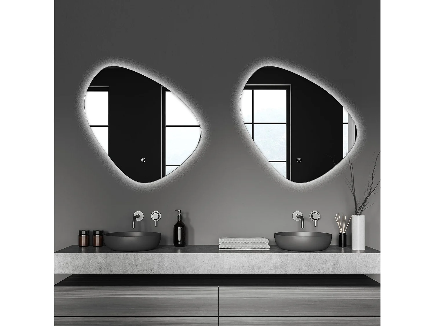 Miroir salle de bain LOMAZOO Zurich avec LED 80 cm ovale