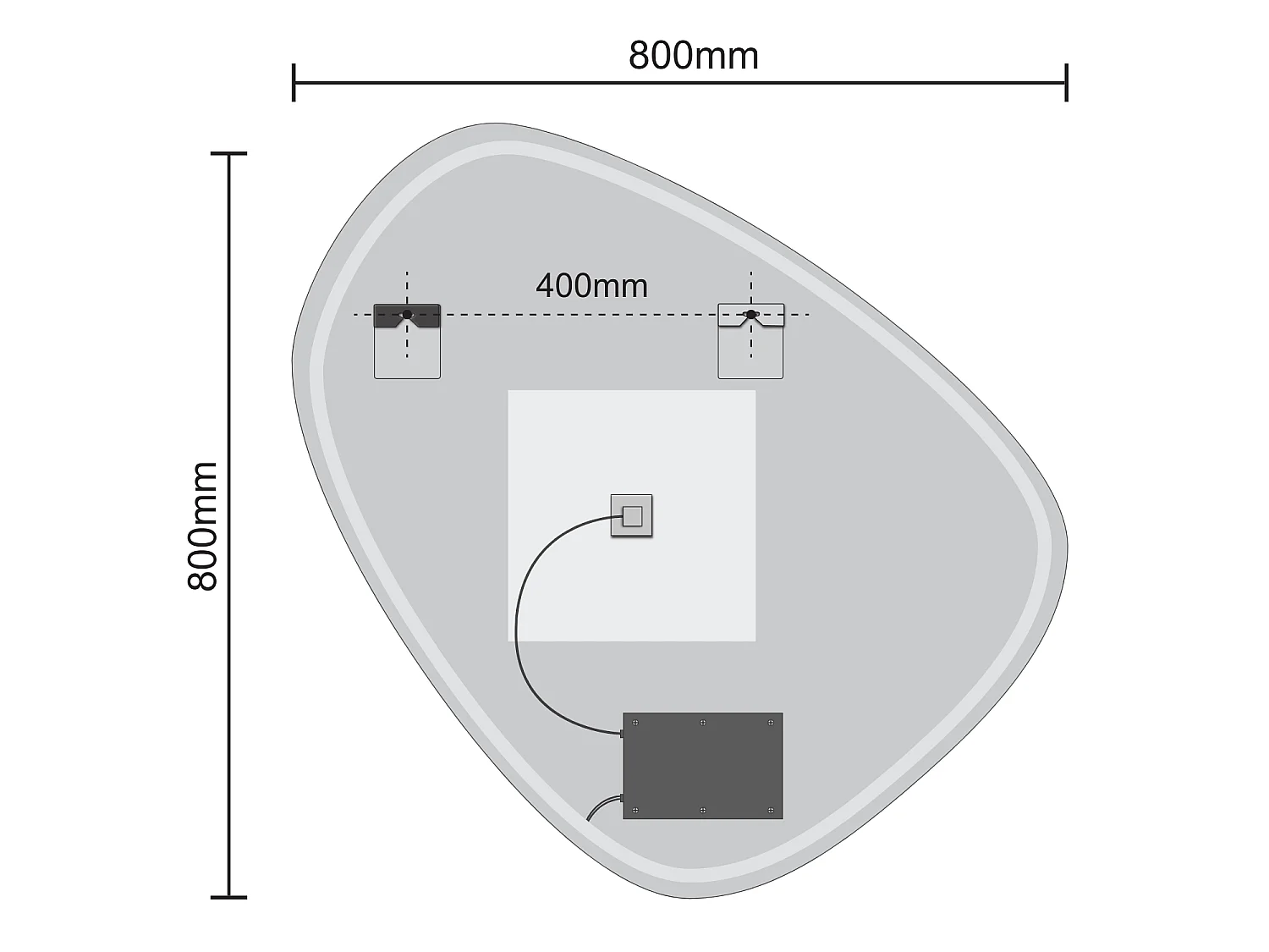 Miroir salle de bain LOMAZOO Zurich avec LED 80 cm ovale