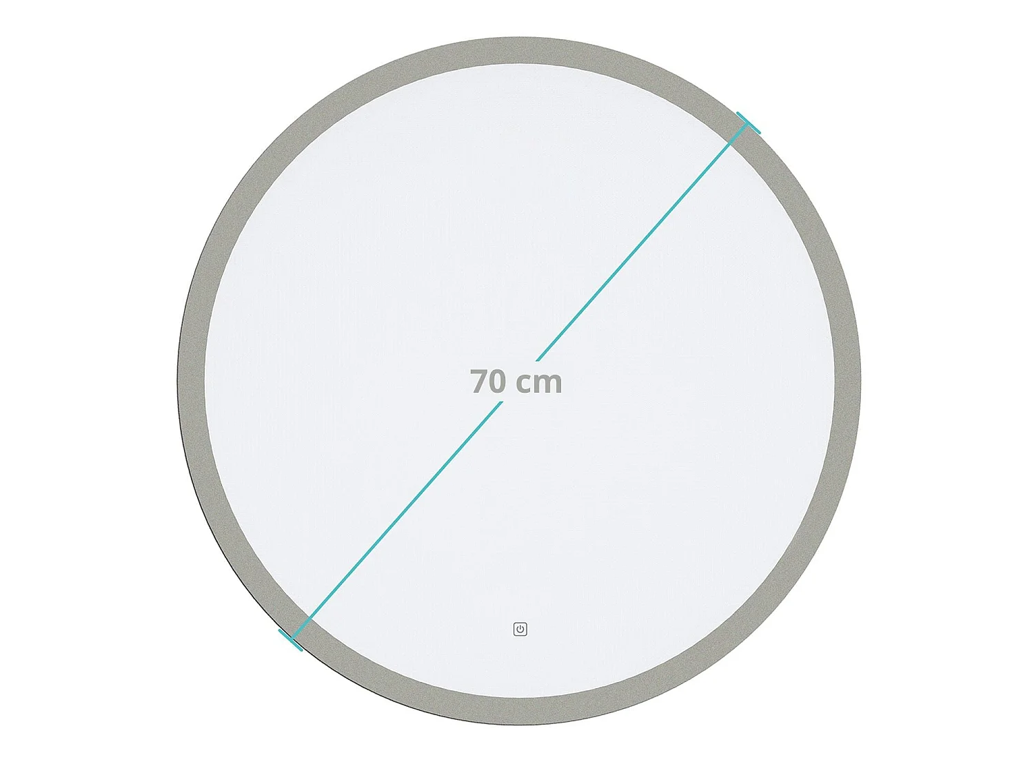 Miroir salle de bain LOMAZOO Helsinki avec LED 70 cm rond Blanc