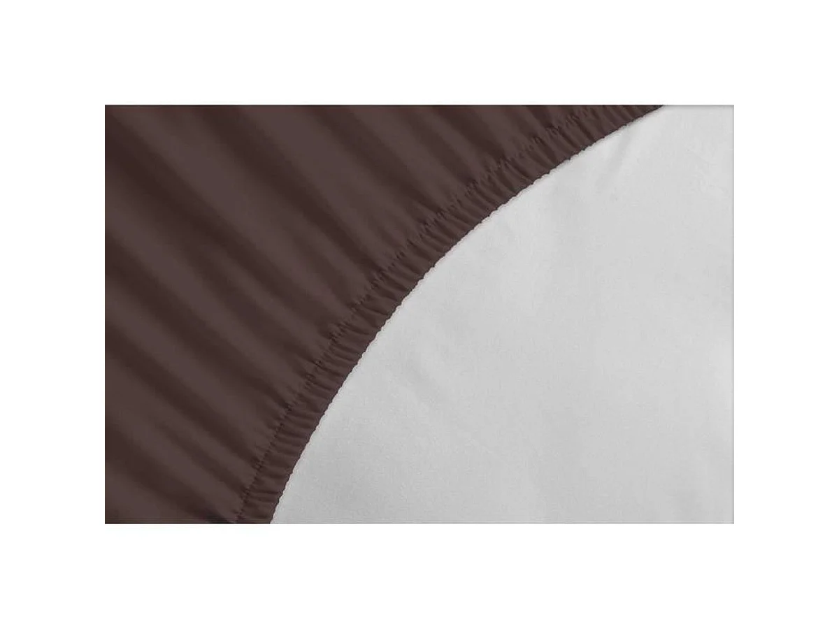 LOVELY HOME Drap housse 90x190+25 cm Marron chocolat - 100% coton