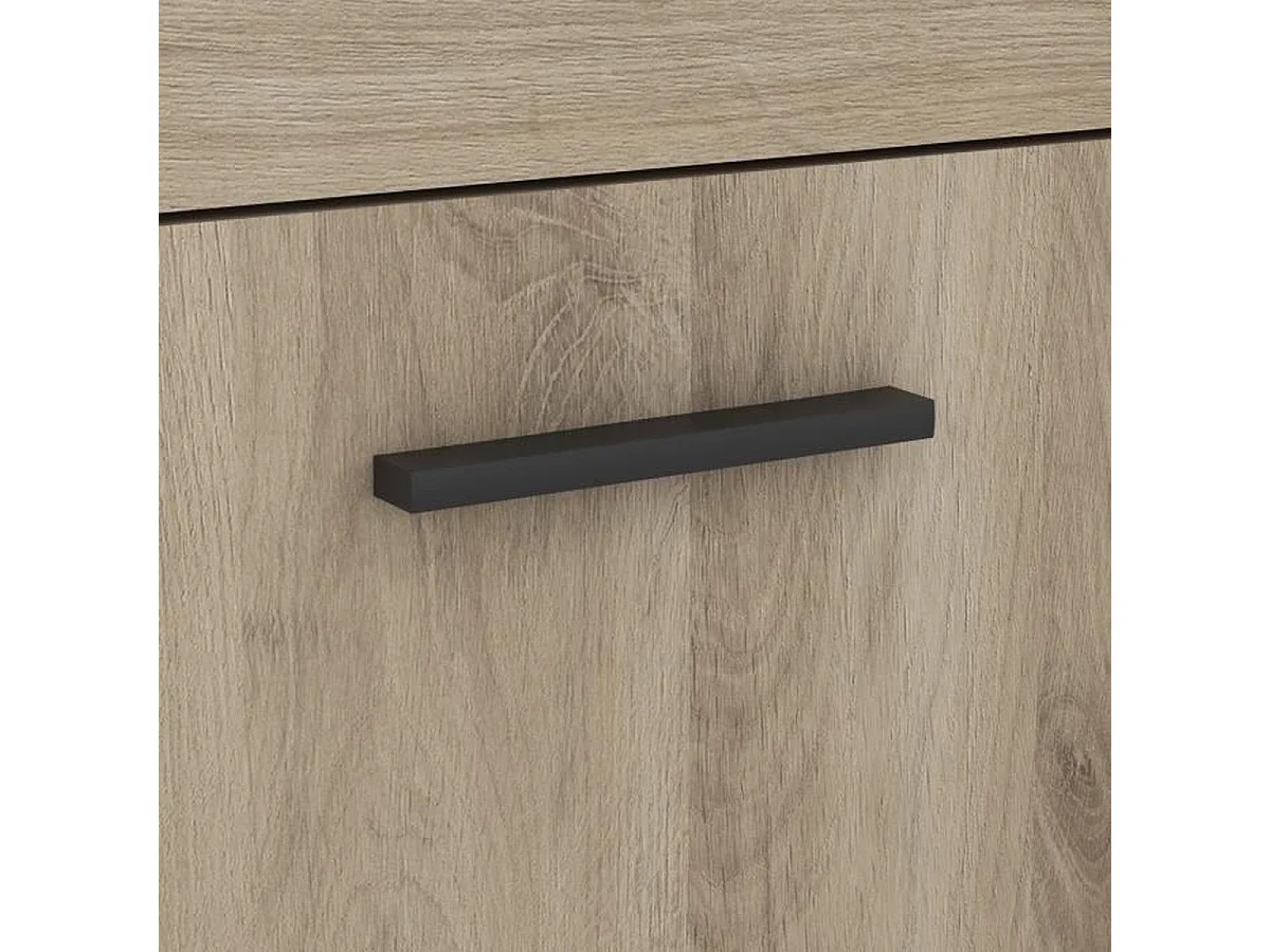 Bureau DELPHI avec rangements, Chêne Kronberg/Noir, L126,2 x P59,8 x H93,5 cm