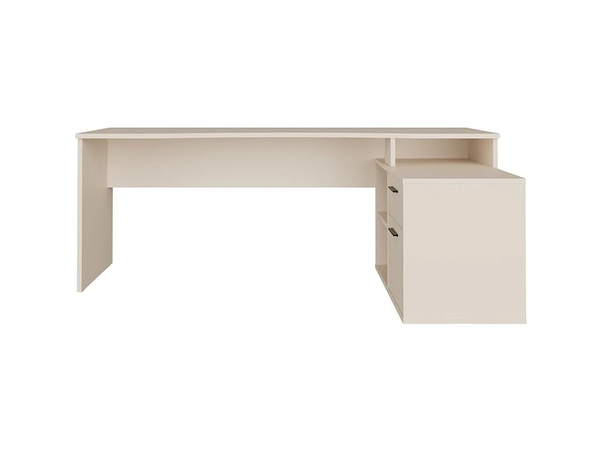 Bureau d'angle en L FORTE TEZAUR 200 cm Cashmere Beige avec module de rangement