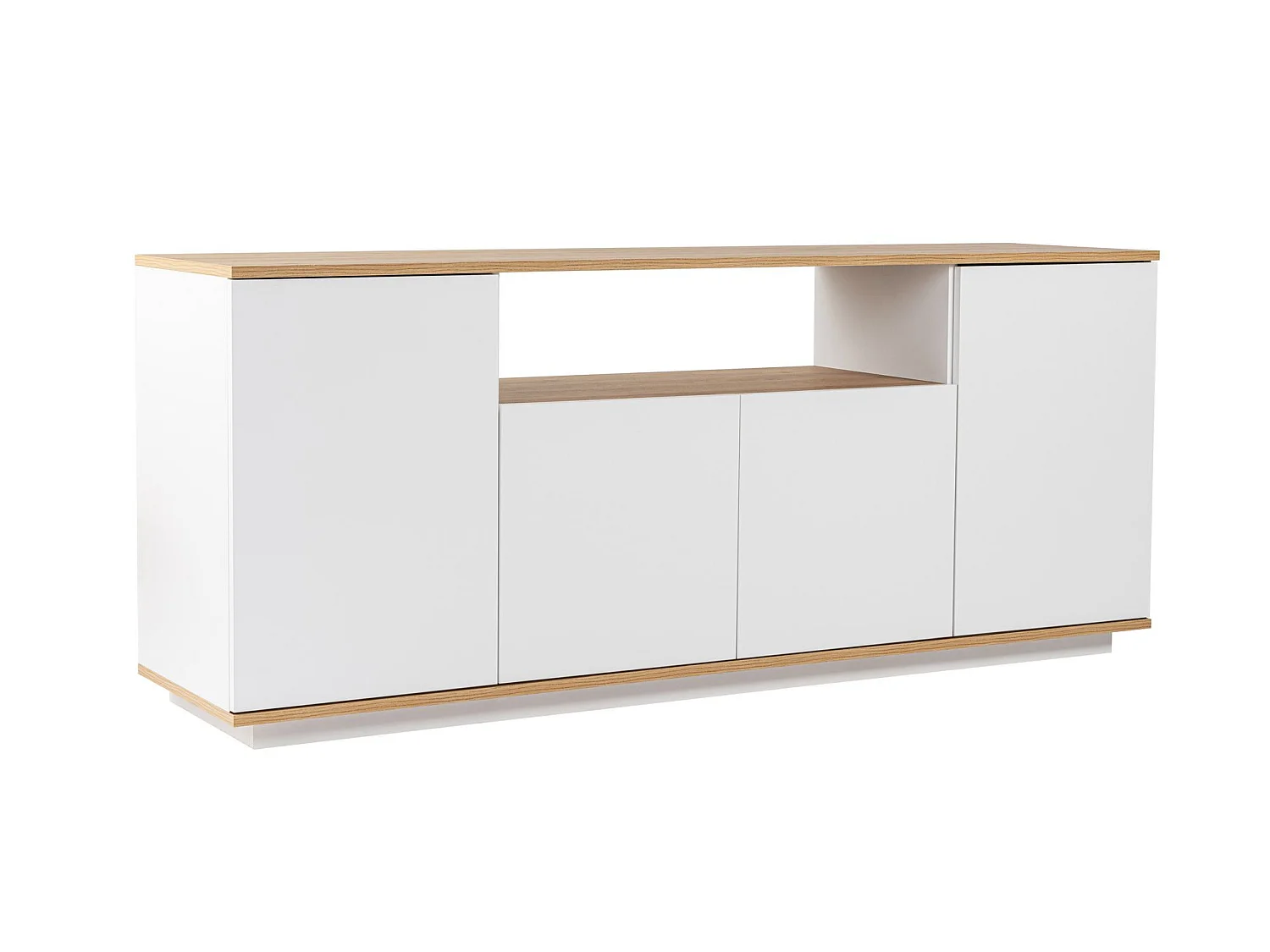 "Arista" Träskskåp - Vit / Cadiz Ek - 180 x 44,5 x 75 cm - Modern Stil