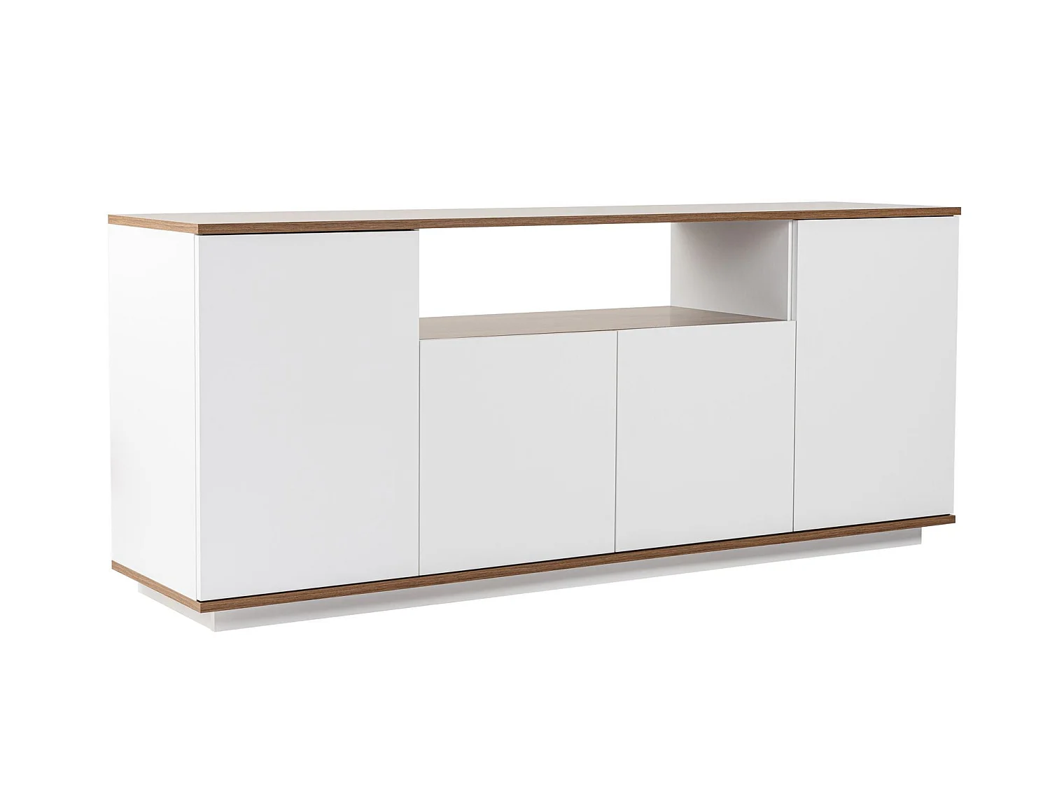 Modern Vit Trä Sideboard "Arista" 180x44x75 cm - Elegant Design för Vardagsrum, Sovrum, Hall