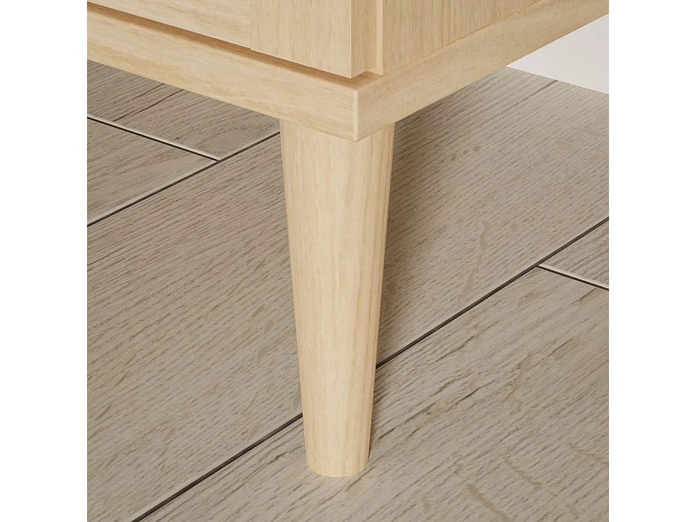 Cassettiera Livia 3 cassetti in rovere con dettagli effetto Rattan 90.4x41.4x80H