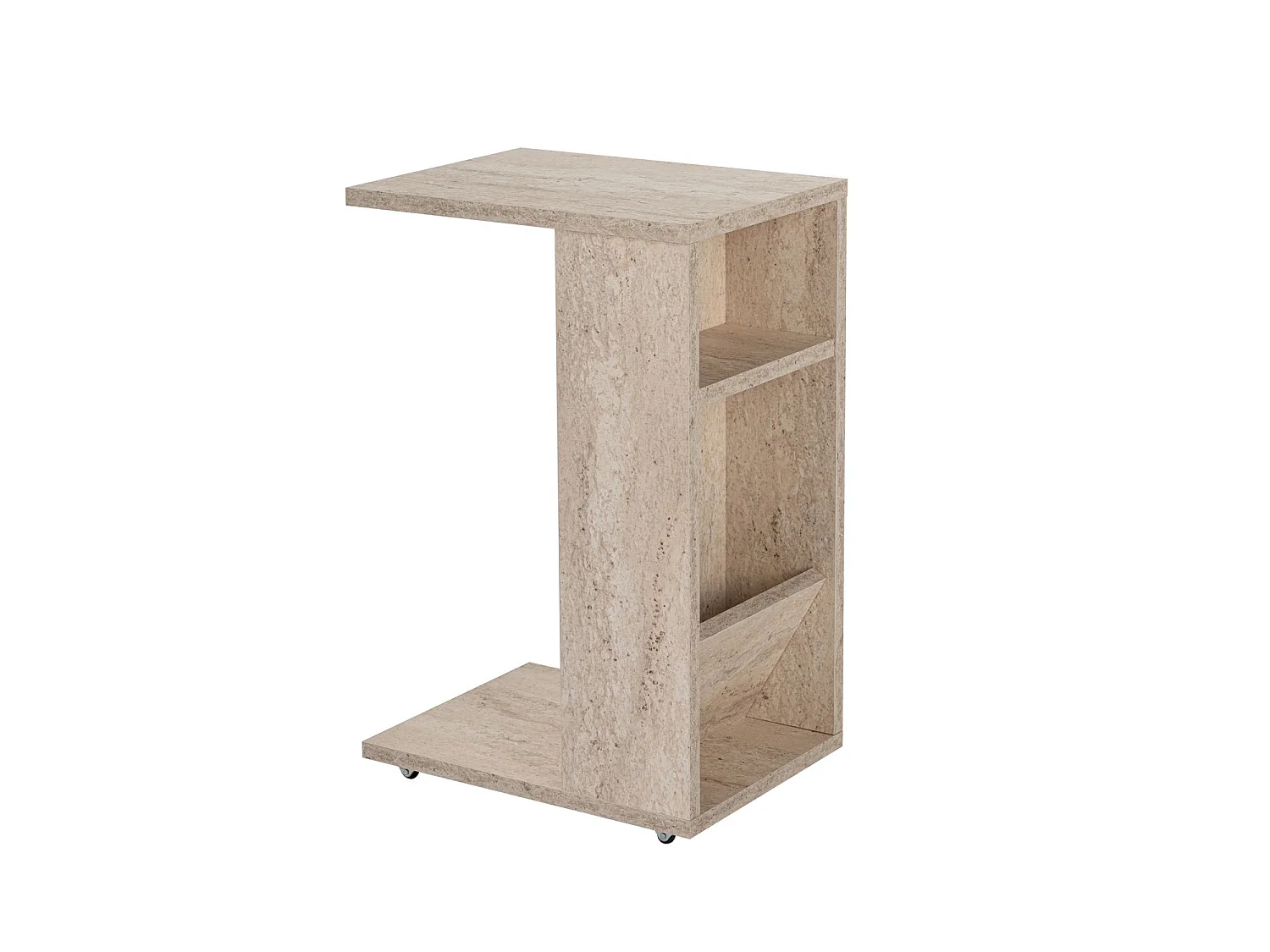 "Filinta" Träsido-bord - Travertinfinish - Modern design - 30 x 40 x 63 cm