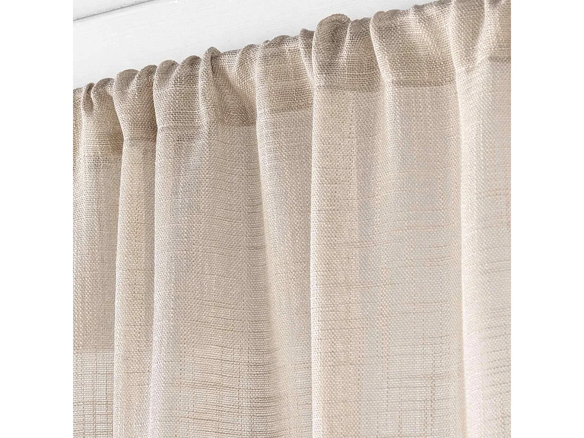 Paire de Voilages Passe-Tringle "Haltona" 70x240cm Noisette