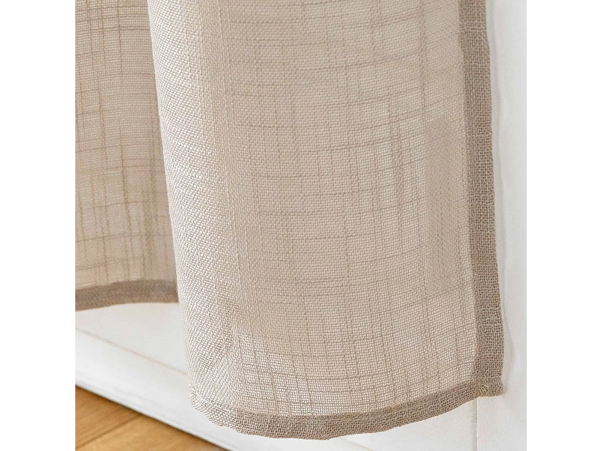 Paire de Voilages Passe-Tringle "Haltona" 70x240cm Noisette
