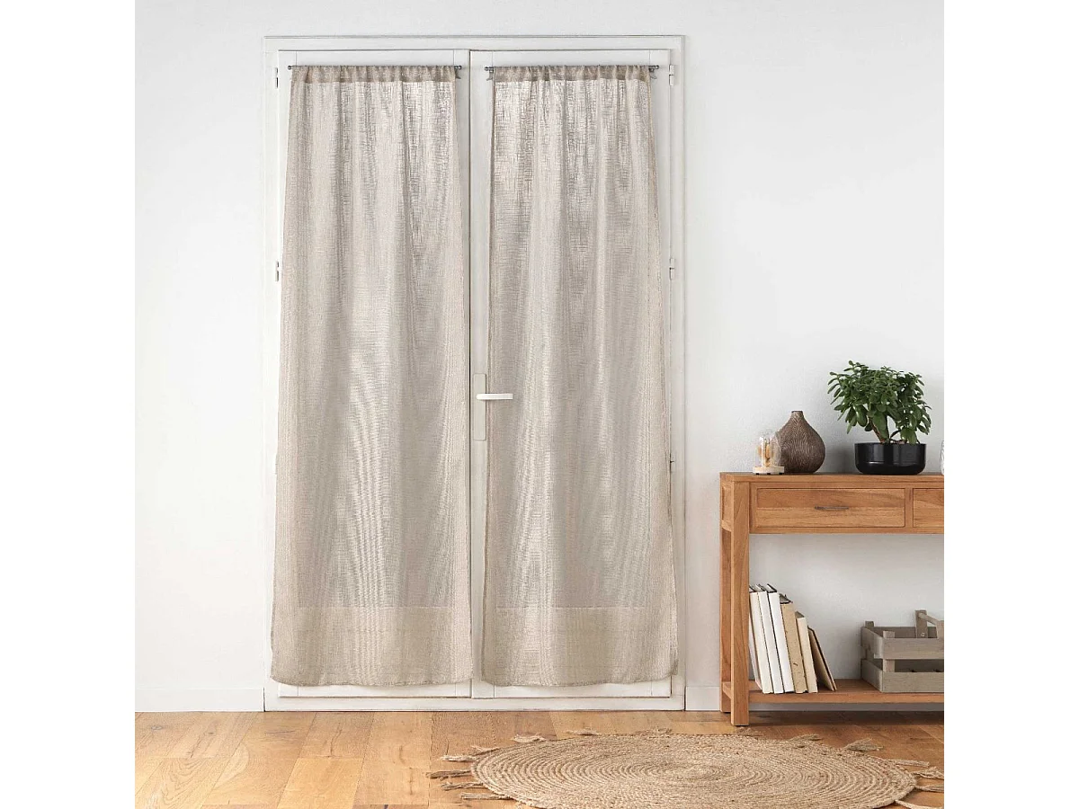 Paire de Voilages Passe-Tringle "Haltona" 70x240cm Noisette