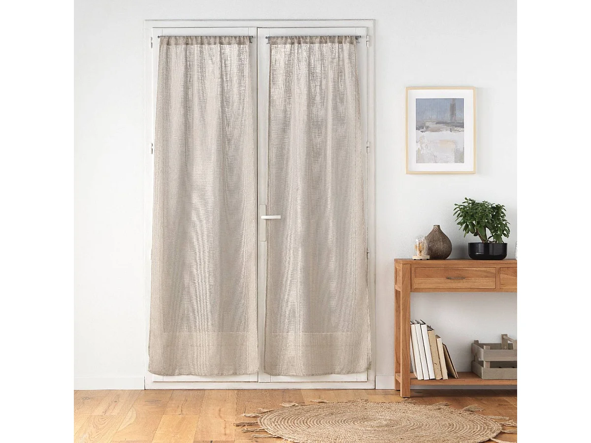 Paire de Voilages Passe-Tringle "Haltona" 70x240cm Noisette