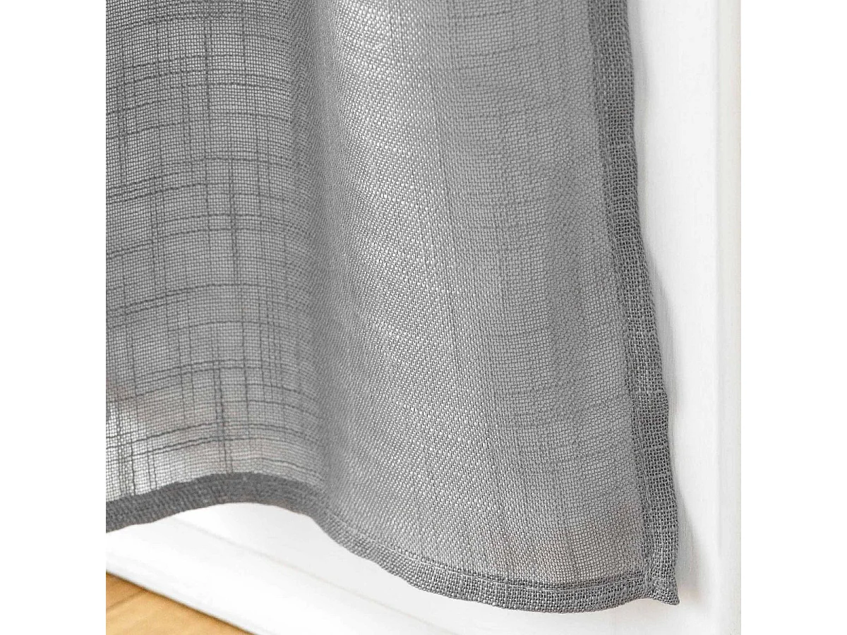 Paire de Voilages Passe-Tringle "Haltona" 70x240cm Gris