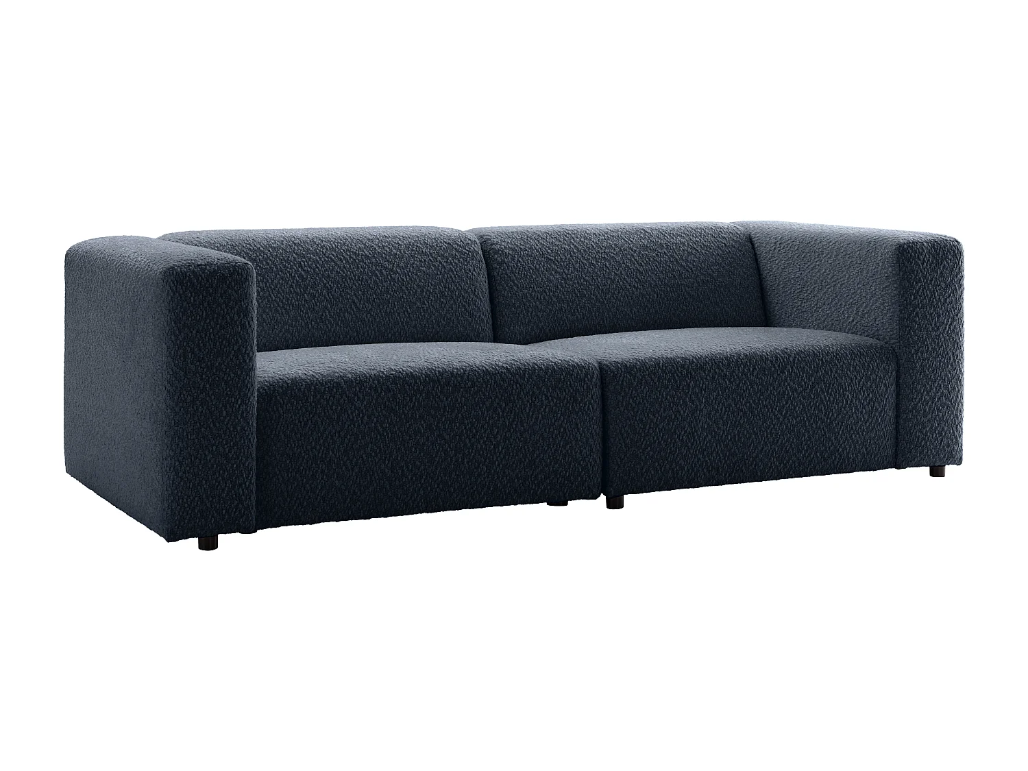 Canapé modulable 3 places en tissu chenille bleu nuit TORISO