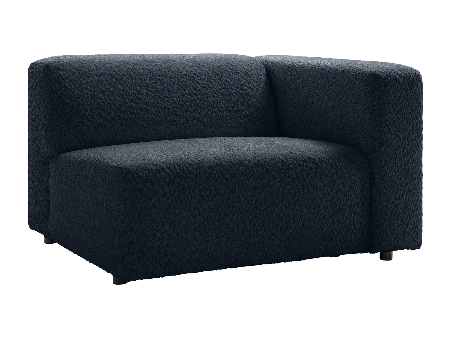 Canapé modulable 3 places en tissu chenille bleu nuit TORISO