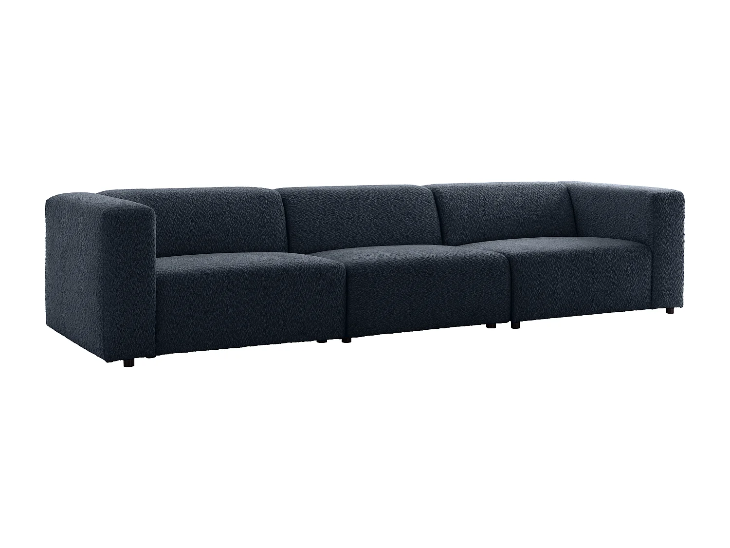 Canapé modulable 4 places en tissu chenille bleu nuit TORISO