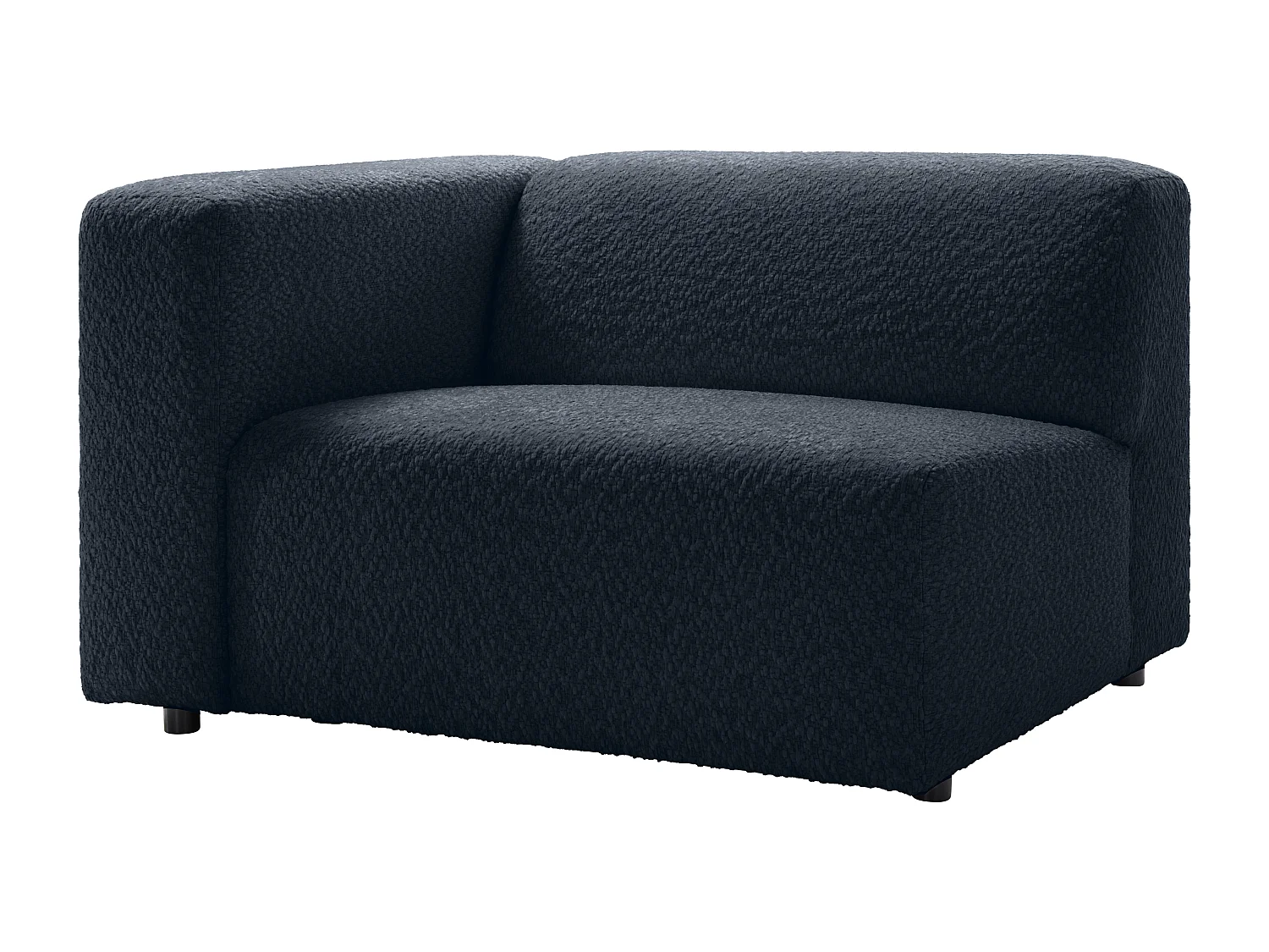 Canapé d'angle droit modulable en tissu chenille bleu nuit TORISO